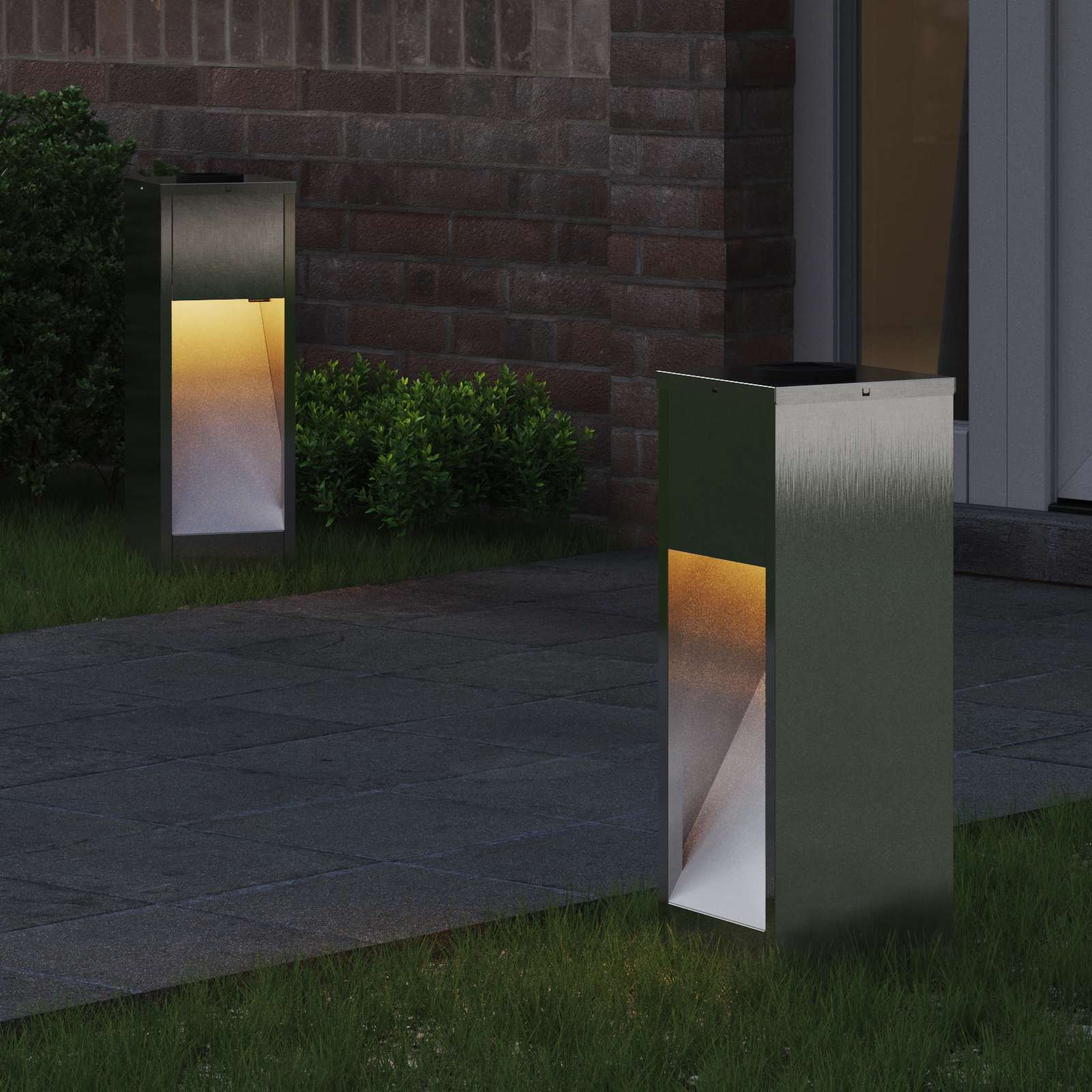Solarna LED svjetiljka za stazu 2 pcs Srebrno Nehrđajući čelik