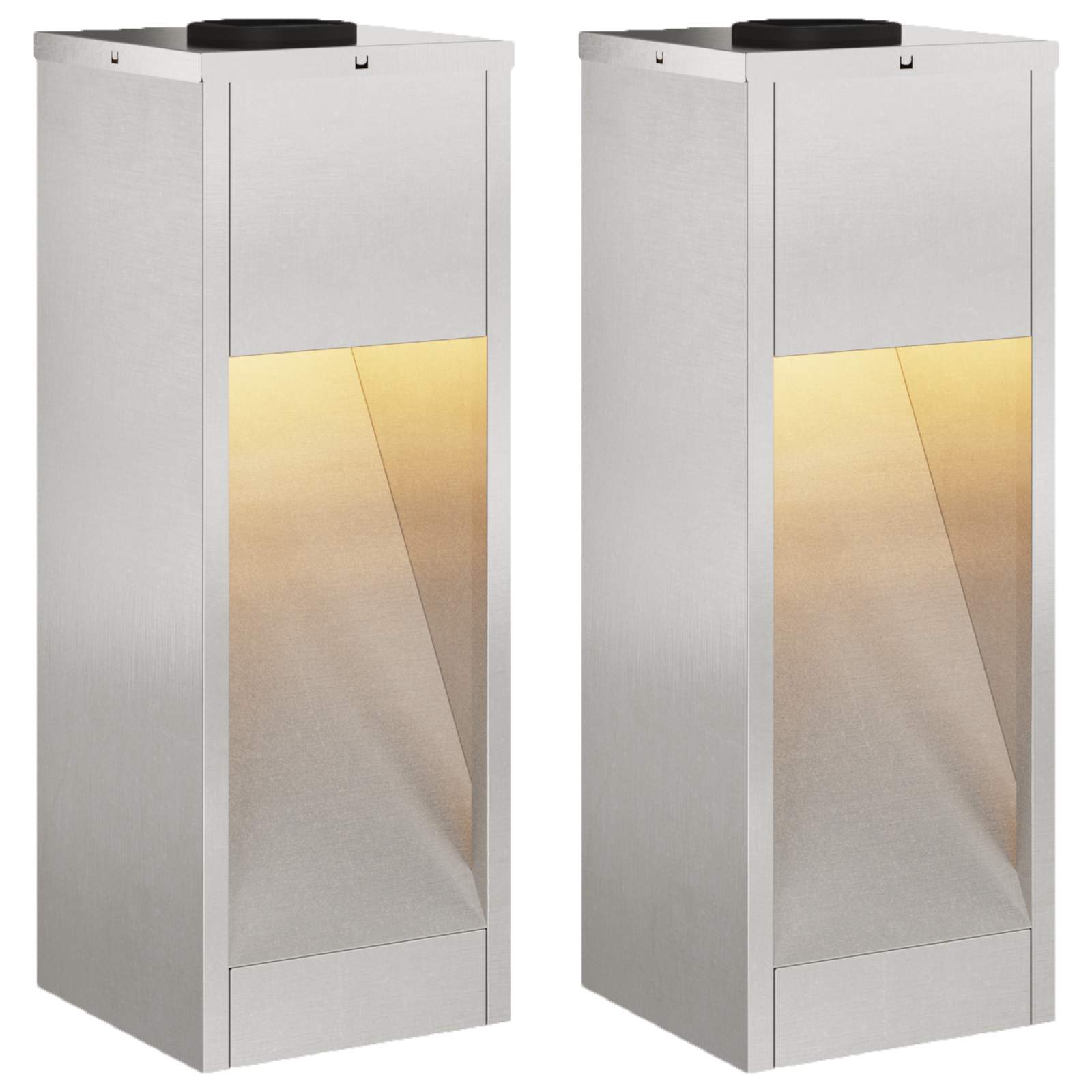 Solarna LED svjetiljka za stazu 2 pcs Srebrno Nehrđajući čelik