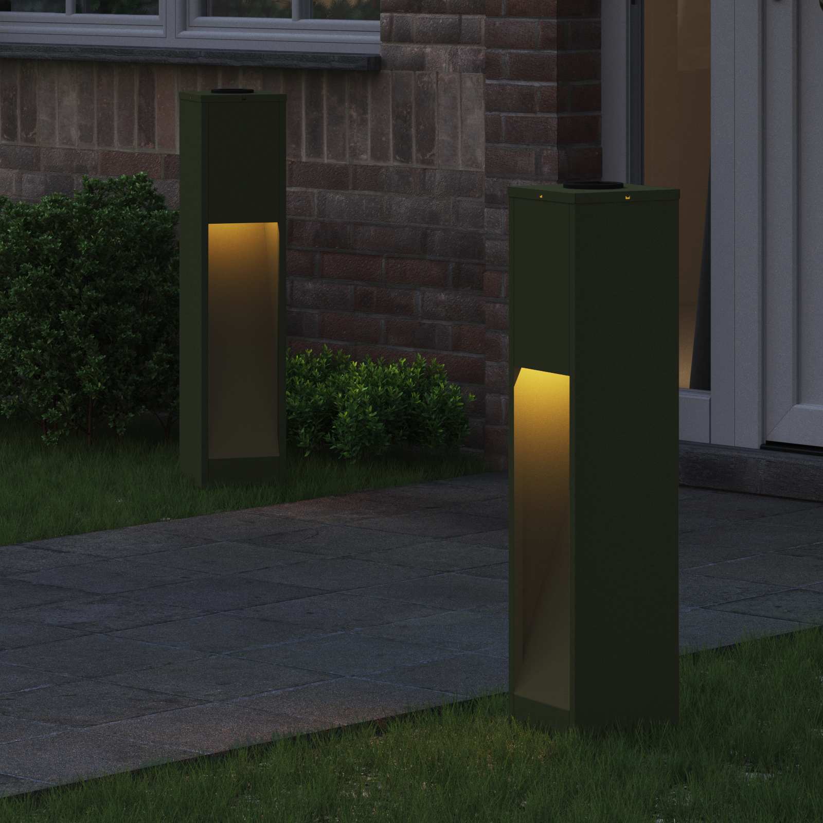 Solarna LED svjetiljka za stazu 2 pcs Maslinasto zelena