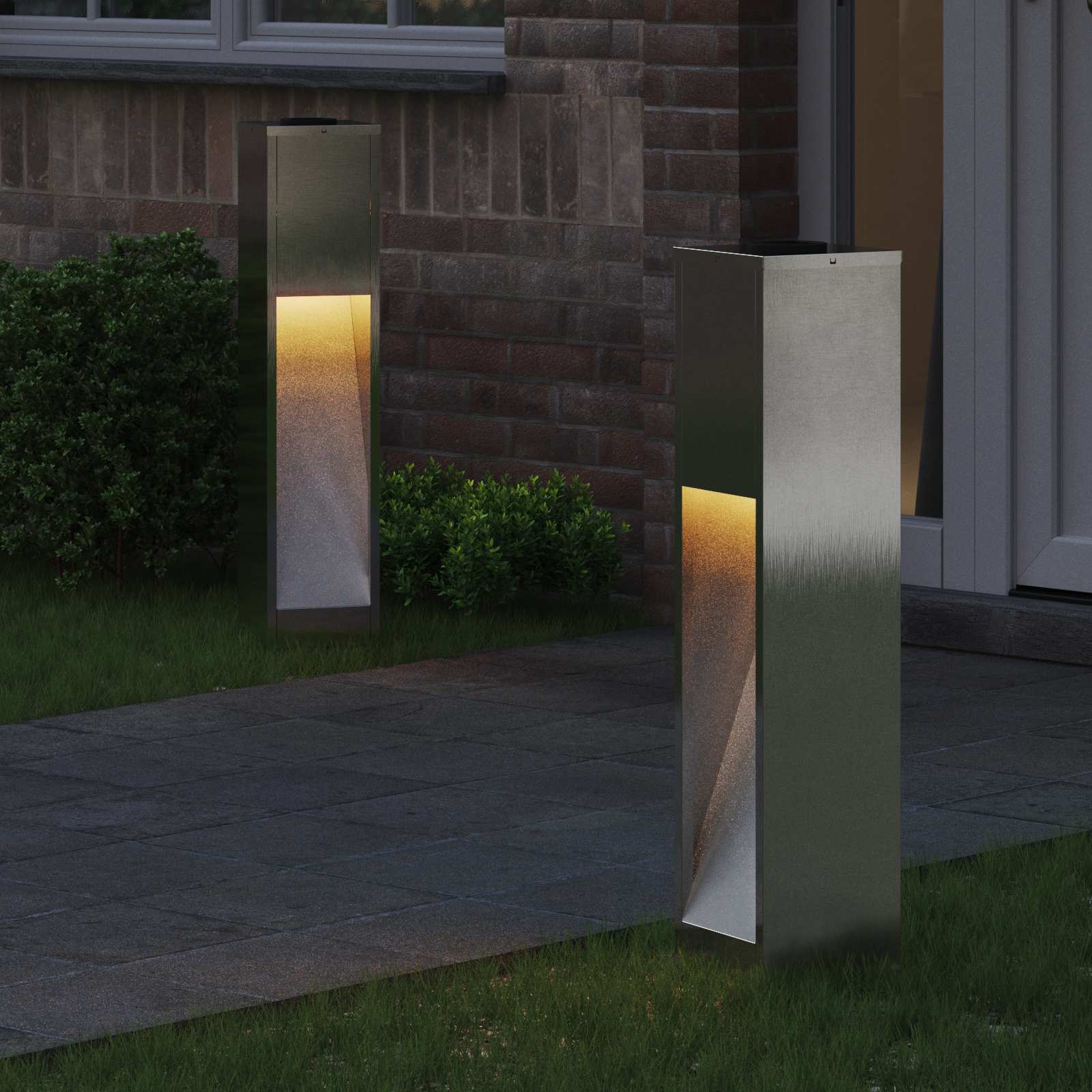 Solarna LED svjetiljka za stazu 2 pcs Srebrno Nehrđajući čelik