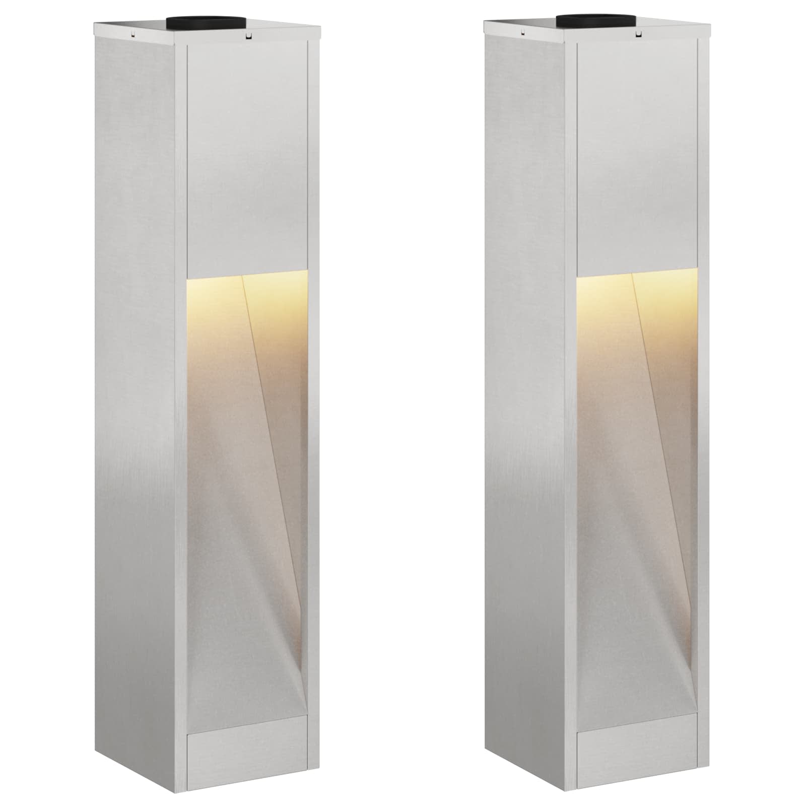 Solarna LED svjetiljka za stazu 2 pcs Srebrno Nehrđajući čelik