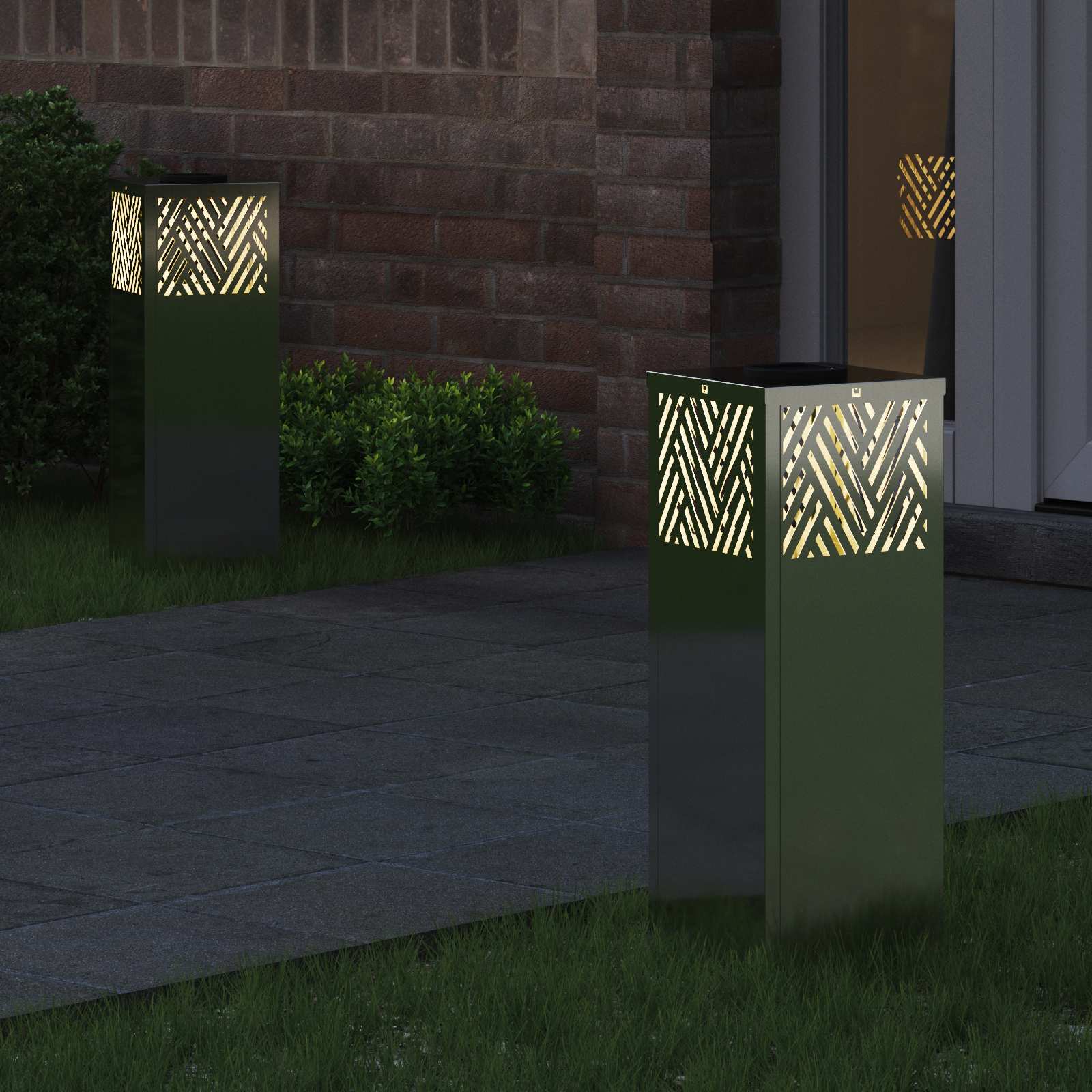 Solarna LED svjetlost za stazu 2 pcs Srebrno Galvanizirano