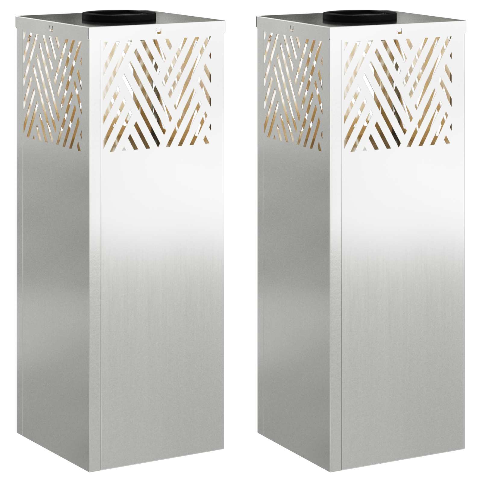 Solarna LED svjetlost za stazu 2 pcs Srebrno Galvanizirano
