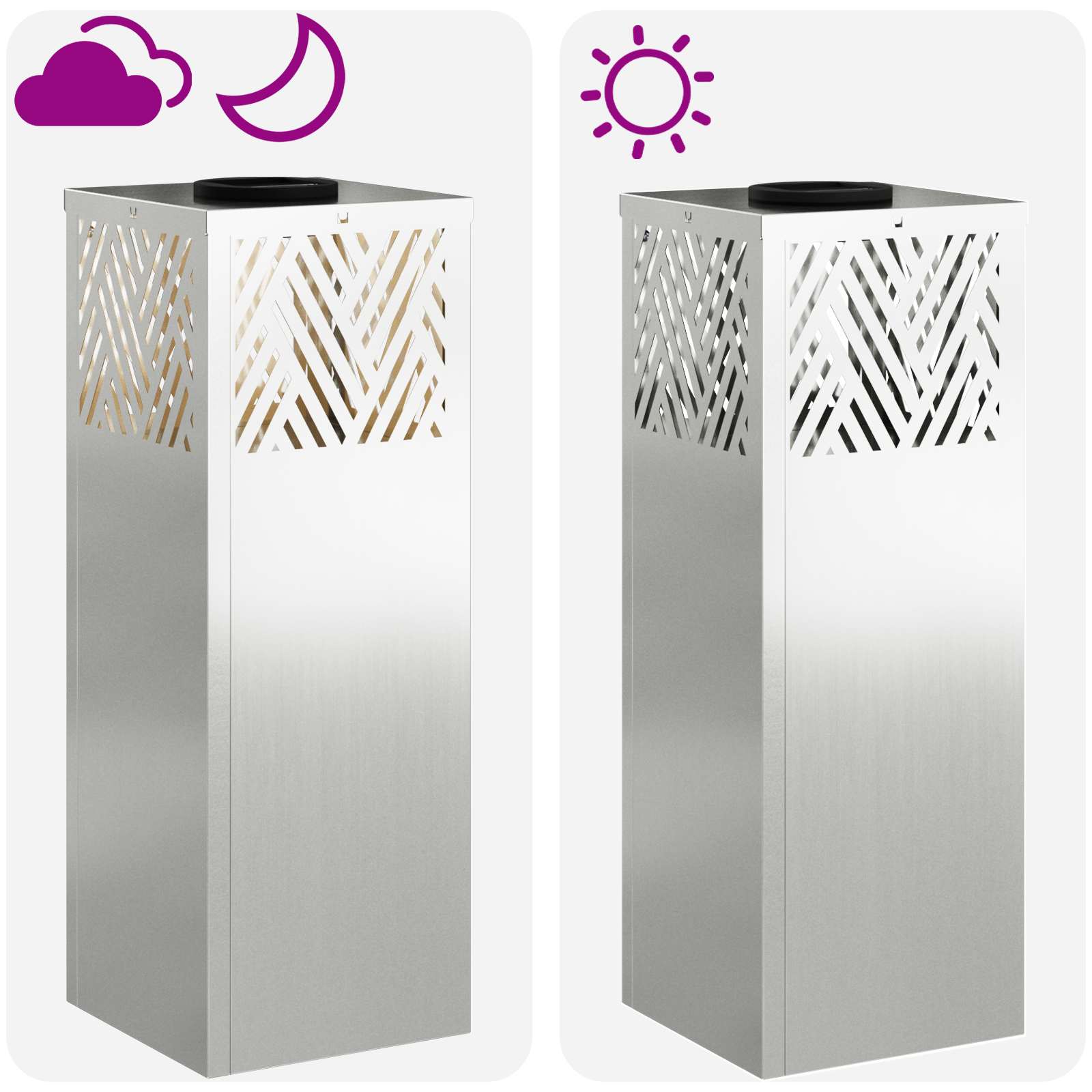 Solarna LED svjetlost za stazu 2 pcs Srebrno Galvanizirano
