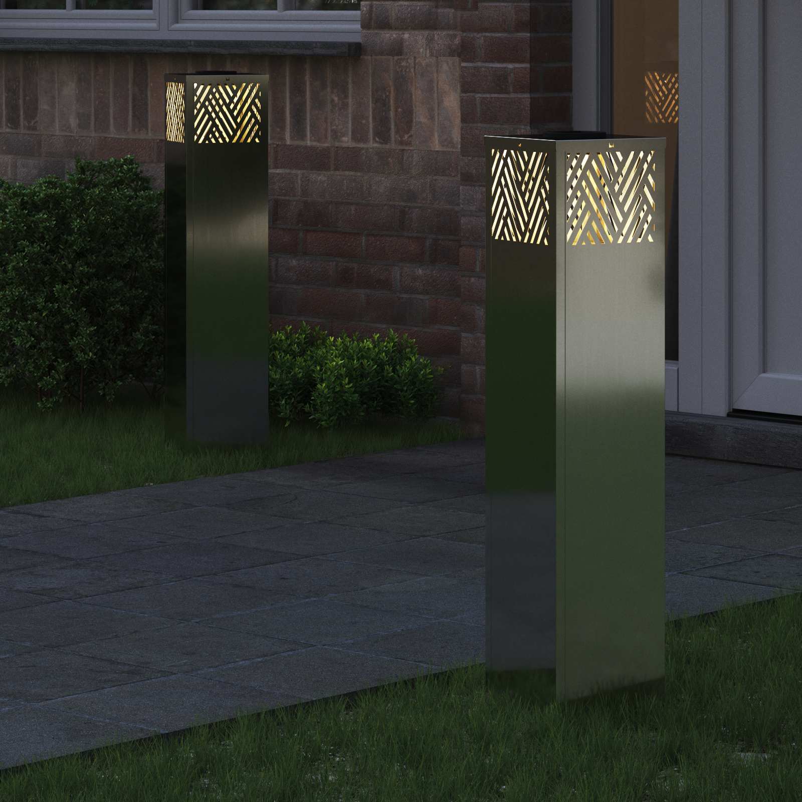 Solarna LED svjetlost za stazu 2 pcs Srebrno Galvanizirano