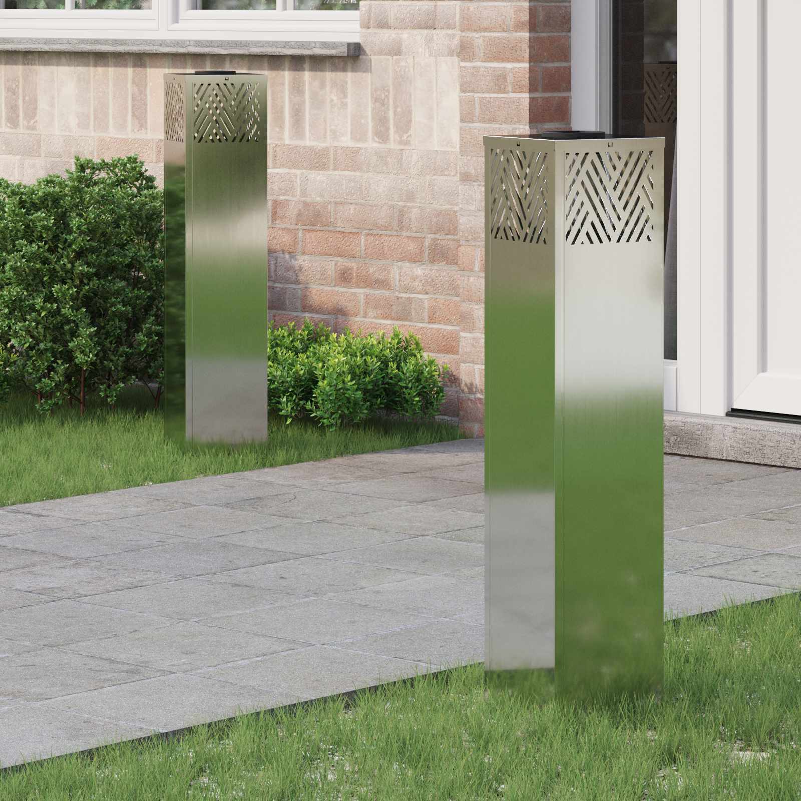 Solarna LED svjetlost za stazu 2 pcs Srebrno Galvanizirano