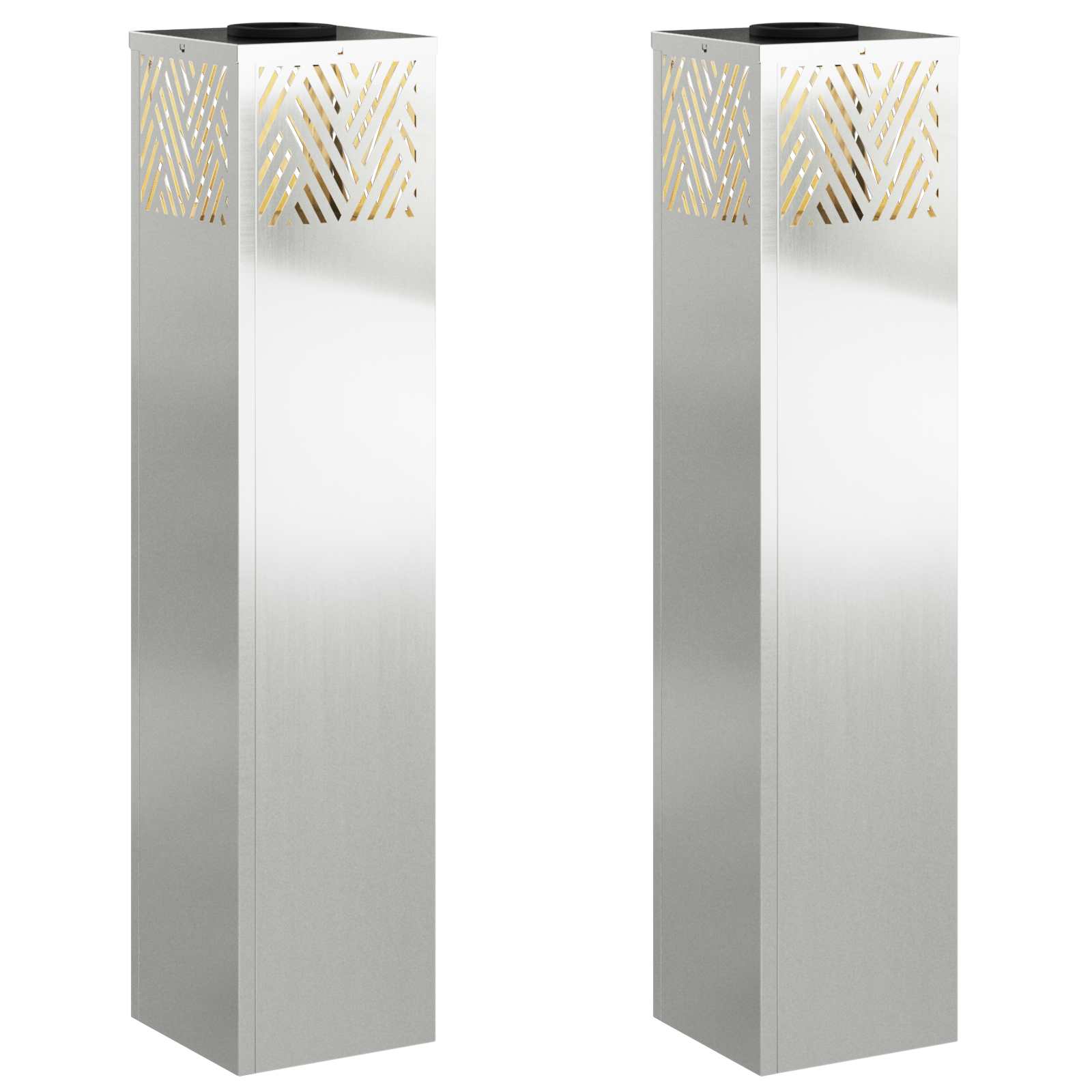 Solarna LED svjetlost za stazu 2 pcs Srebrno Galvanizirano