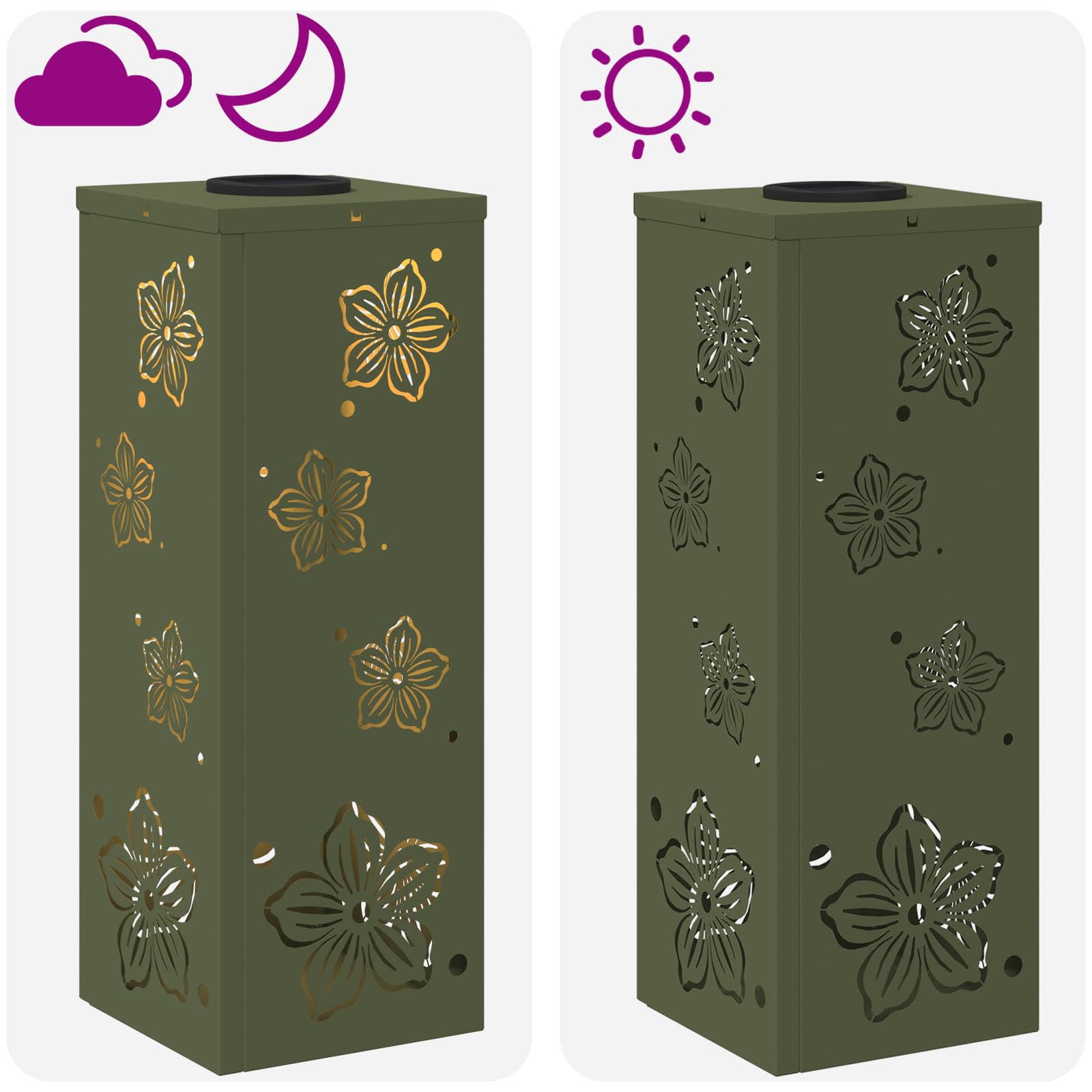 Solarna LED svjetlost za stazu 2 pcs Maslinasto zelena