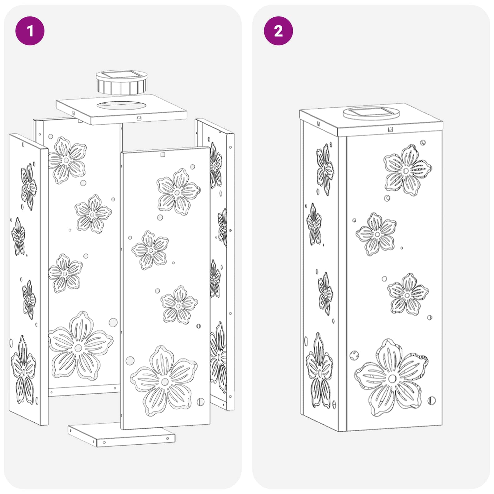 Solarna LED svjetlost za stazu 2 pcs Srebrno Cinkani čelik