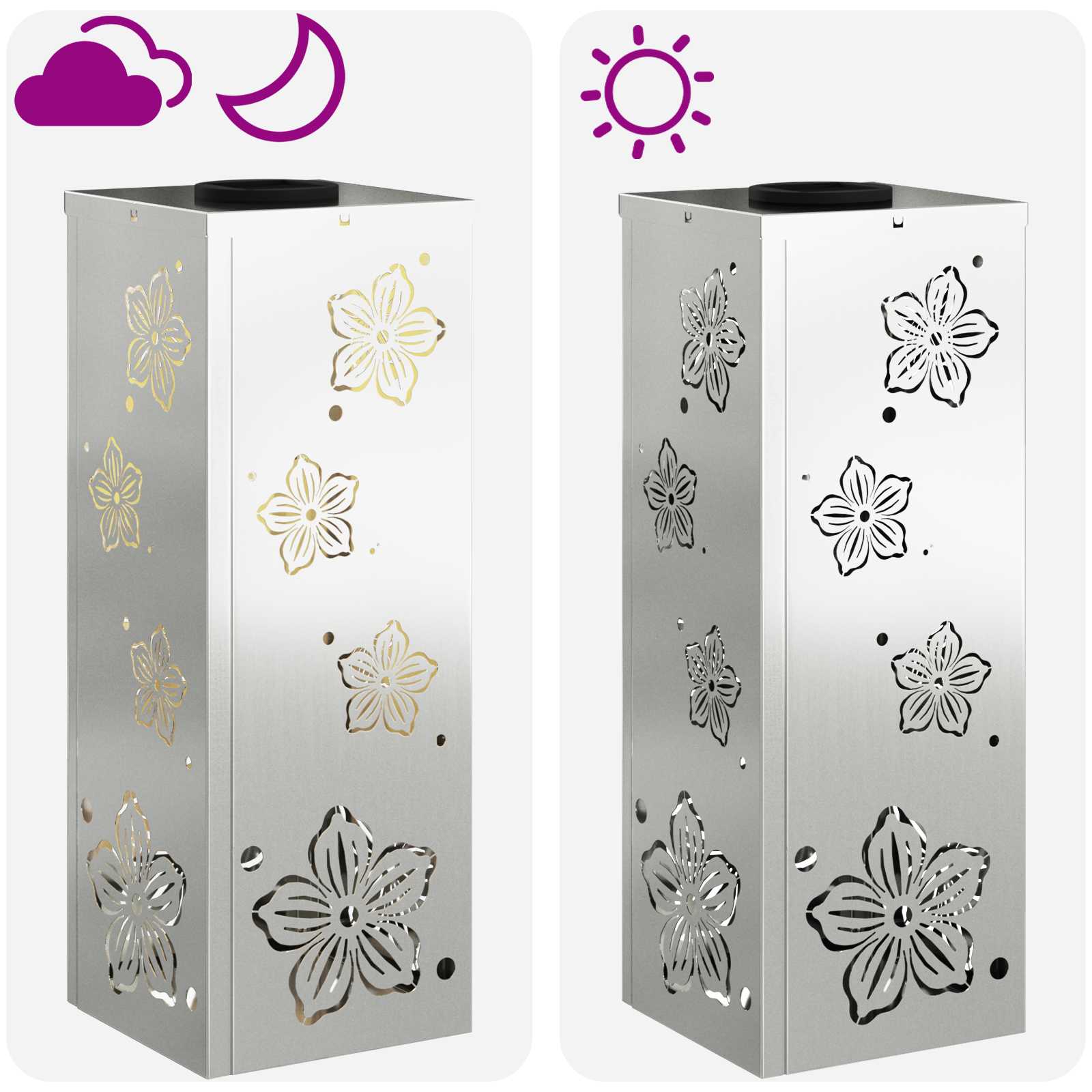 Solarna LED svjetlost za stazu 2 pcs Srebrno Cinkani čelik