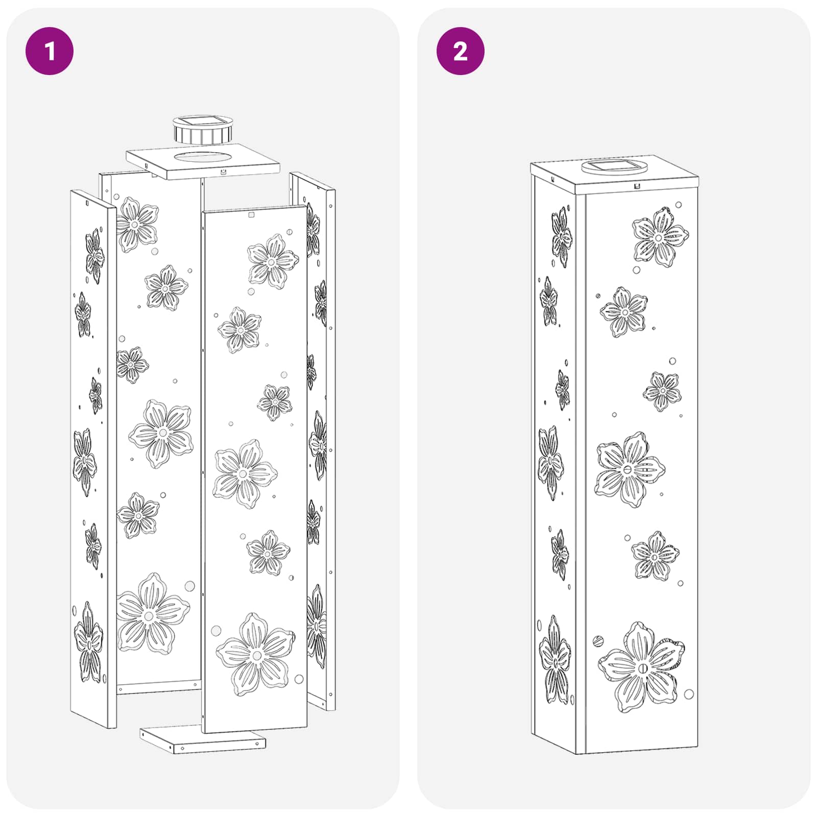 Solarna LED svjetlost za stazu 2 pcs Antracit