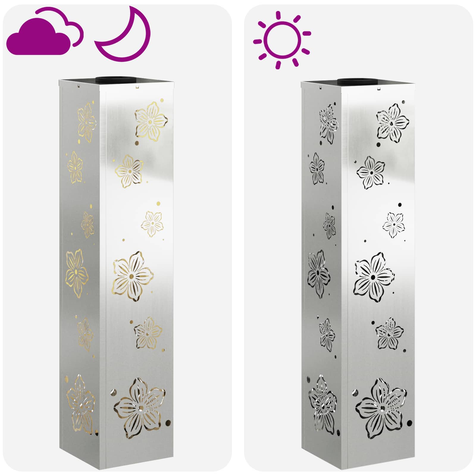 Solarna LED svjetlost za stazu 2 pcs Srebrno Cinkani čelik