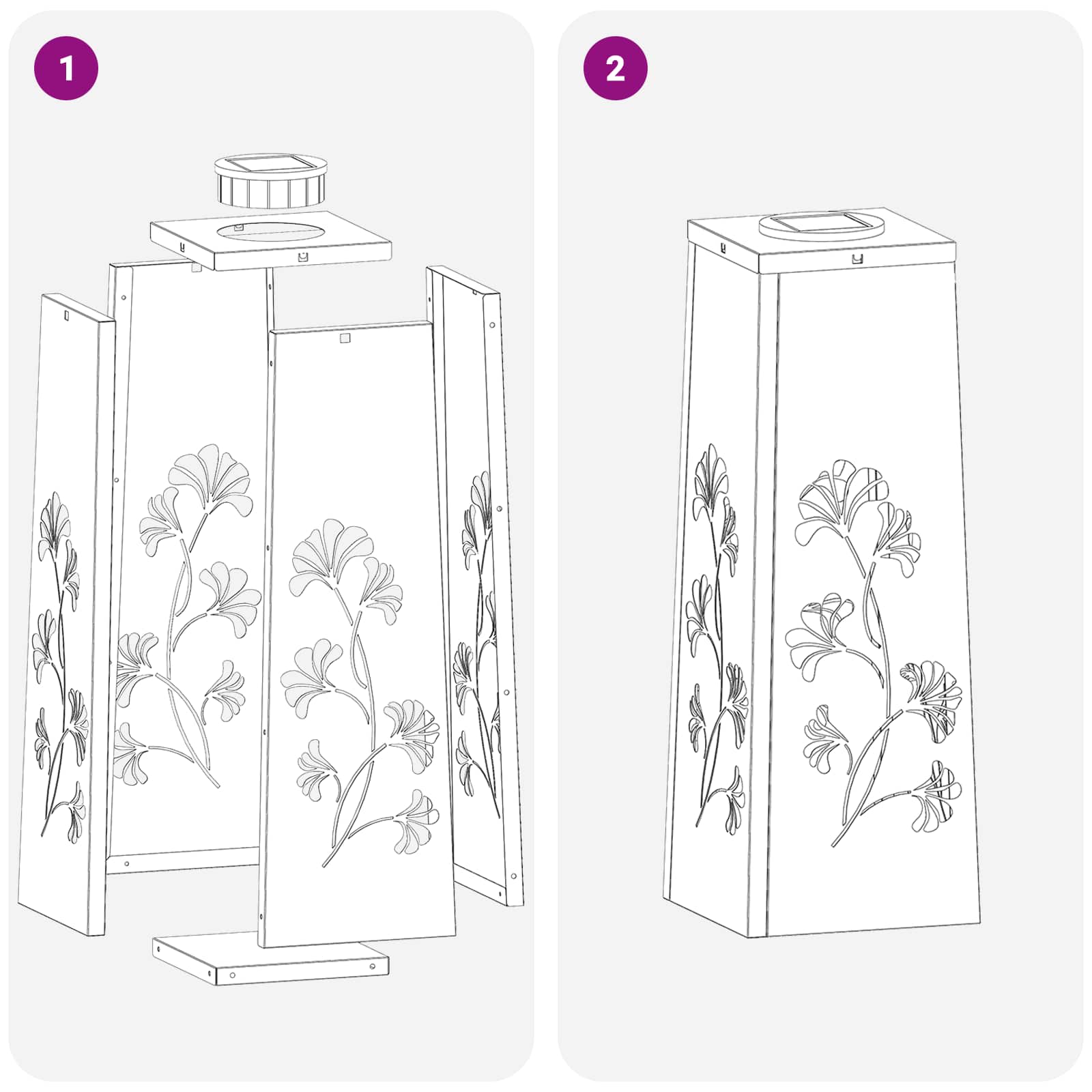 Solarna LED svjetlost za stazu 2 pcs Srebrno Cinkani čelik