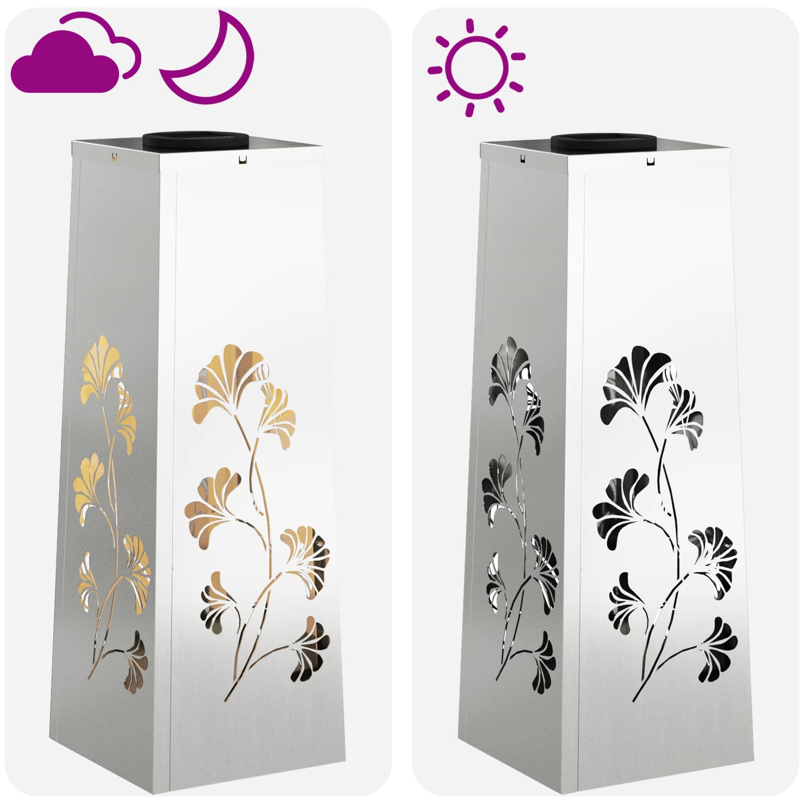 Solarna LED svjetlost za stazu 2 pcs Srebrno Cinkani čelik