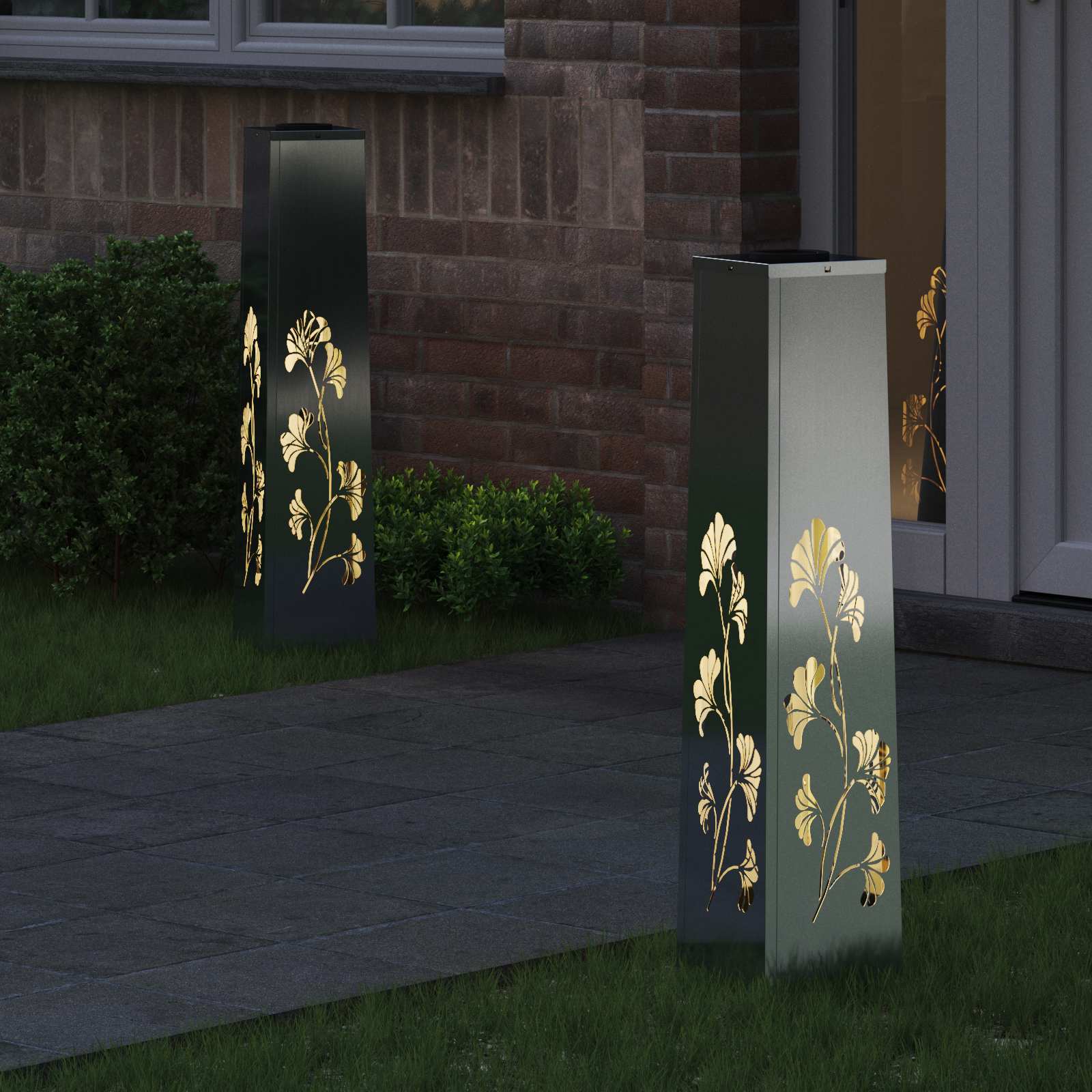 Solarna LED svjetlost za stazu 2 pcs Srebrno Cinkani čelik