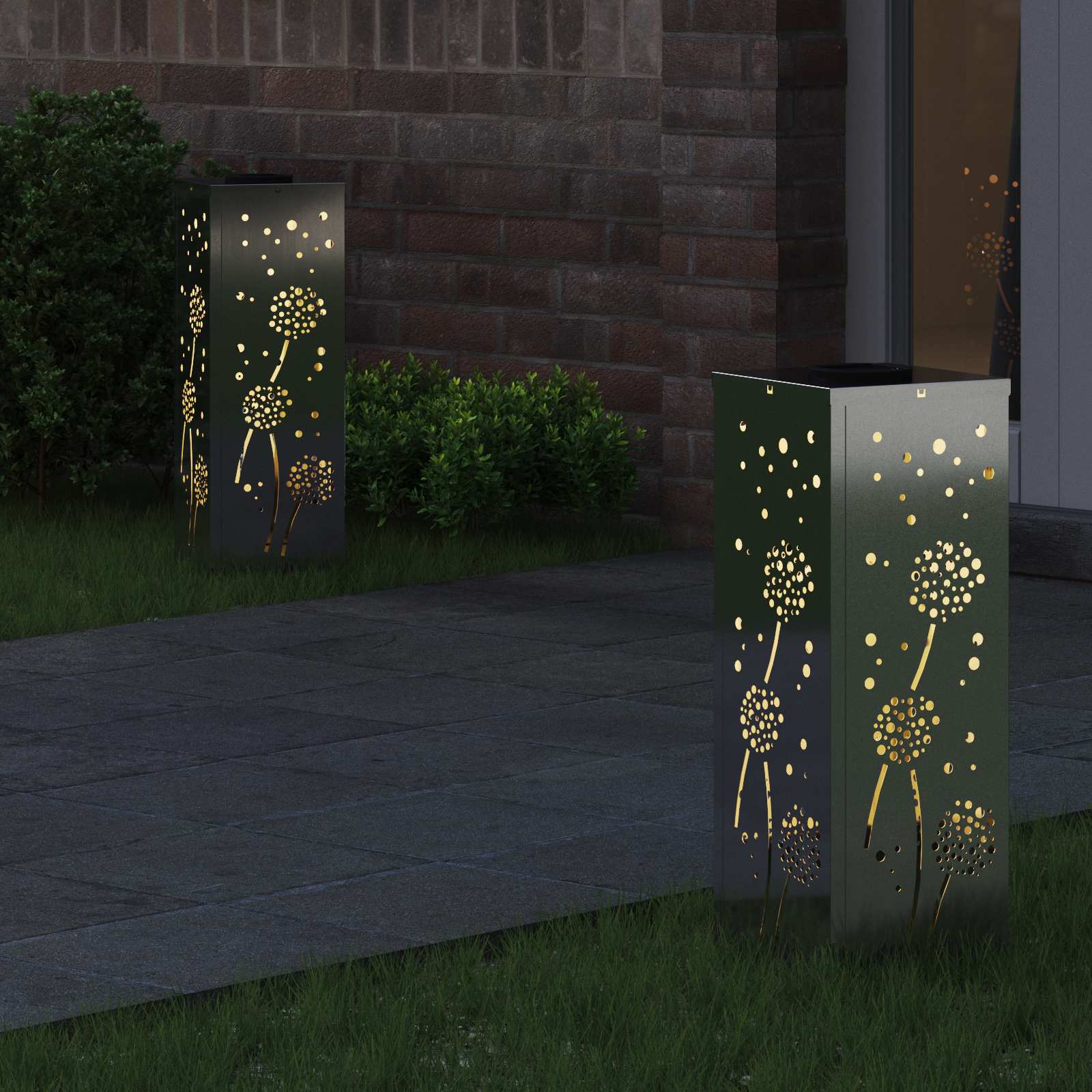 Solarna LED svjetlost za stazu 2 pcs Srebrno Cinkani čelik