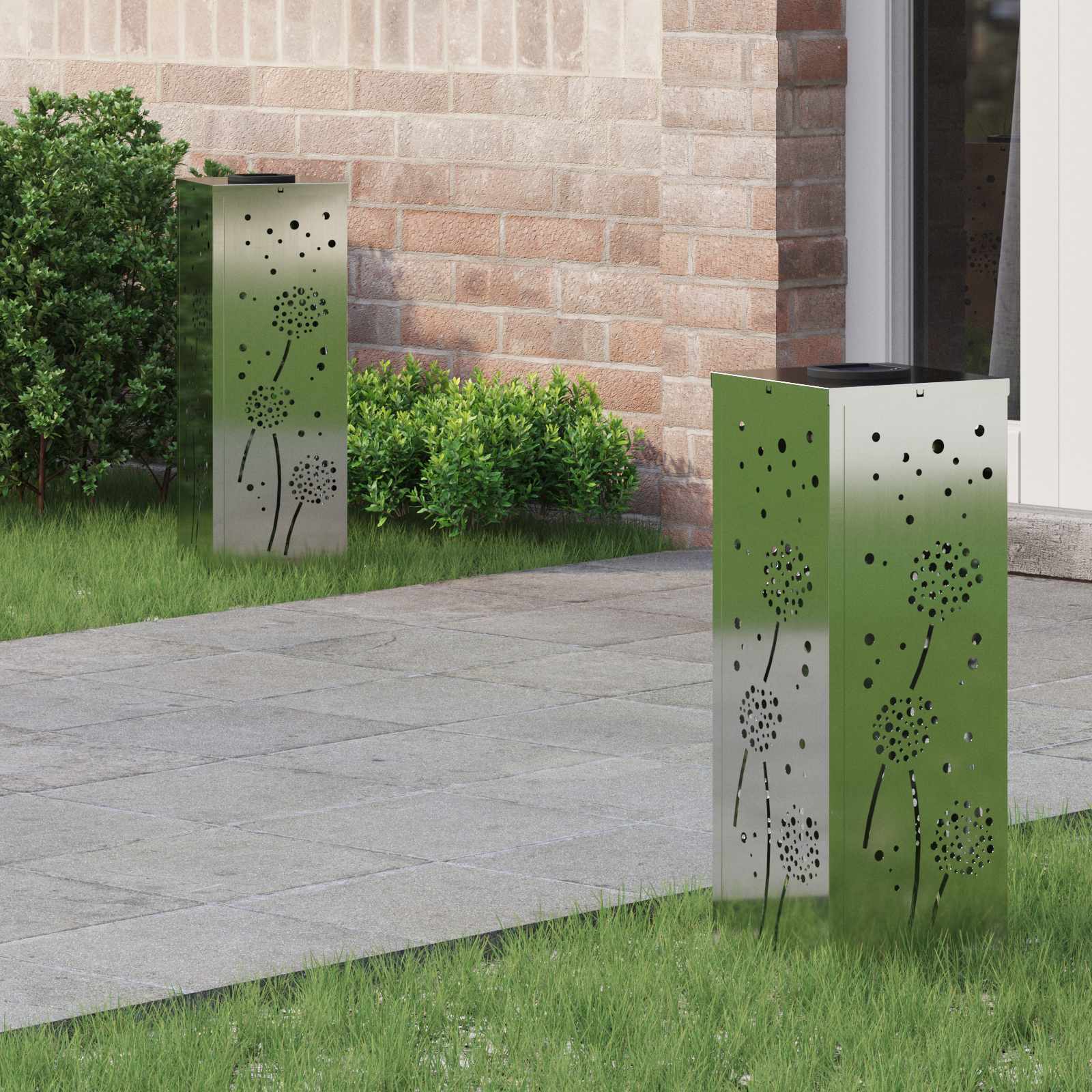 Solarna LED svjetlost za stazu 2 pcs Srebrno Cinkani čelik