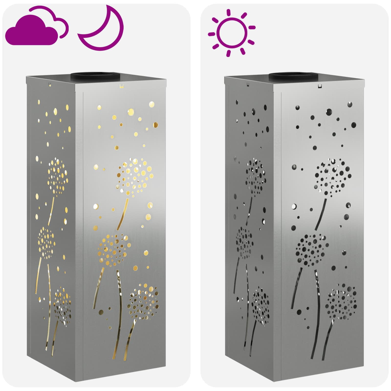 Solarna LED svjetlost za stazu 2 pcs Srebrno Cinkani čelik