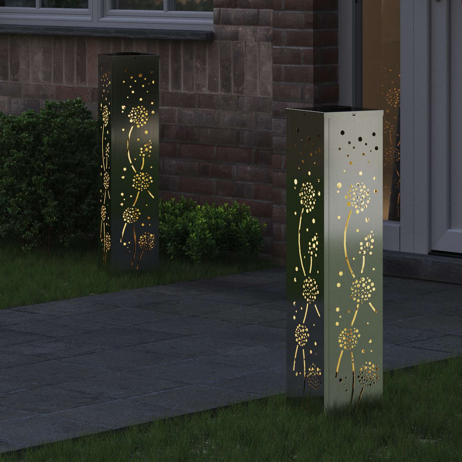 Solarna LED svjetlost za stazu 2 pcs Rđa Galvanizirano