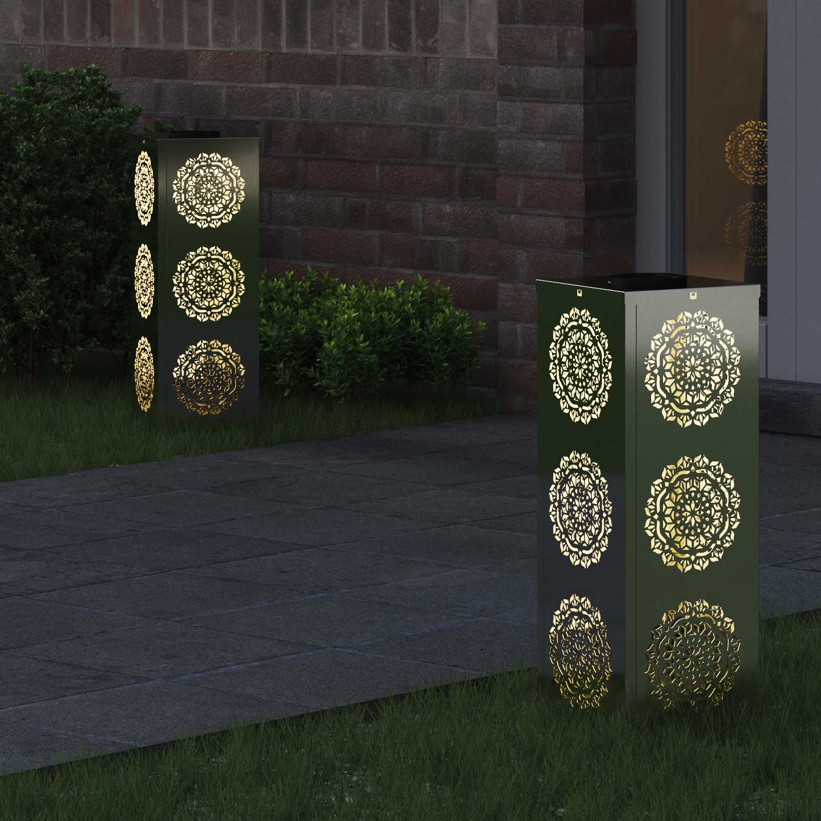 Solarna LED svjetlost za stazu 2 pcs Srebrno Cinkani čelik