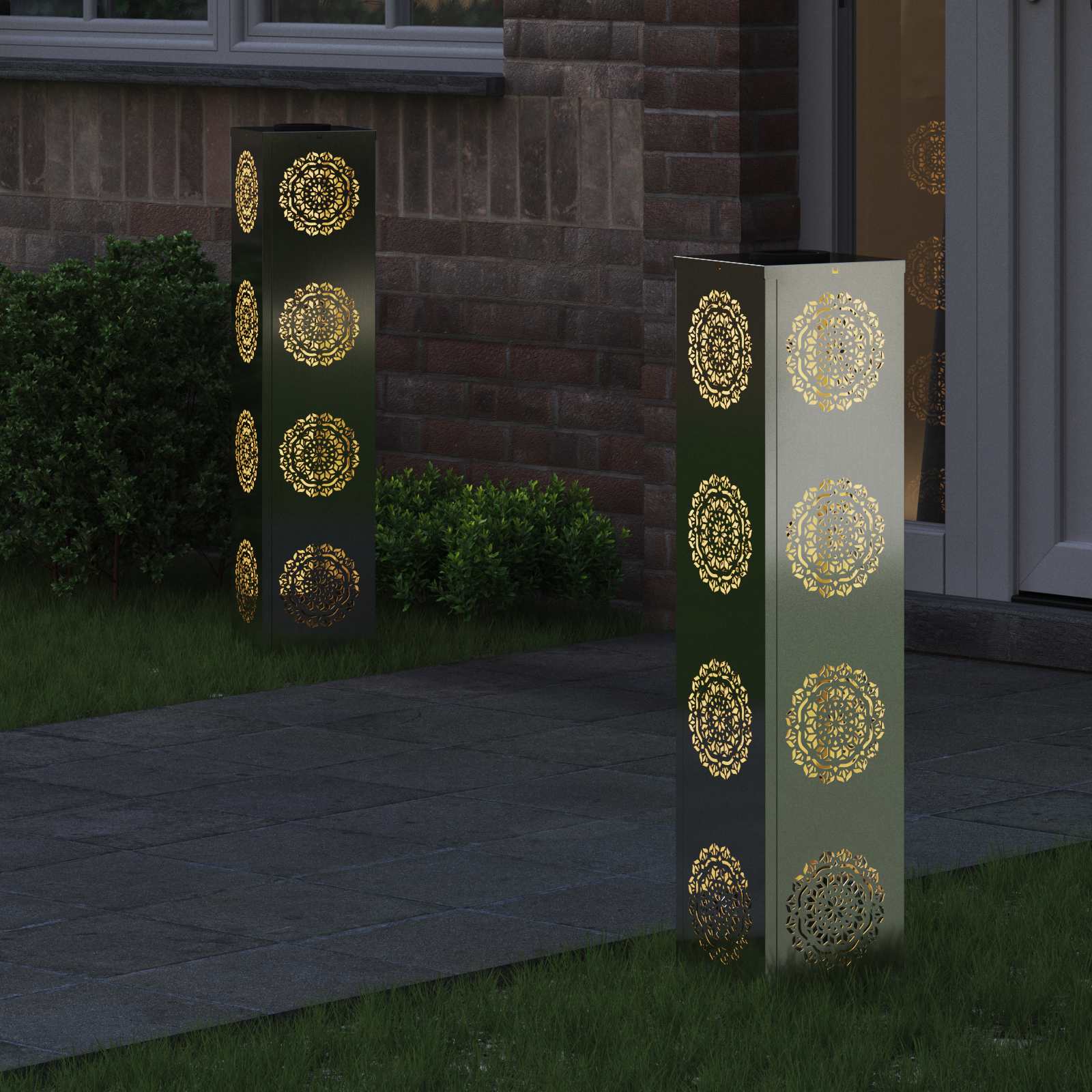 Solarna LED svjetlost za stazu 2 pcs Srebrno Cinkani čelik