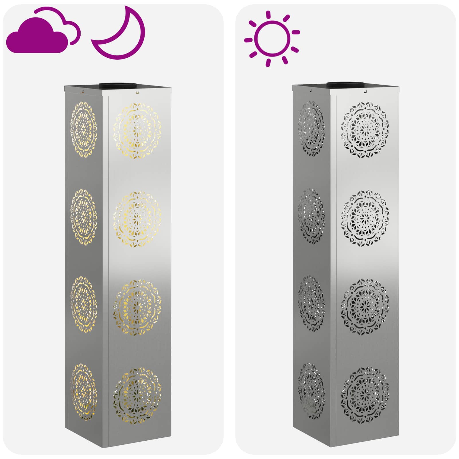 Solarna LED svjetlost za stazu 2 pcs Srebrno Cinkani čelik