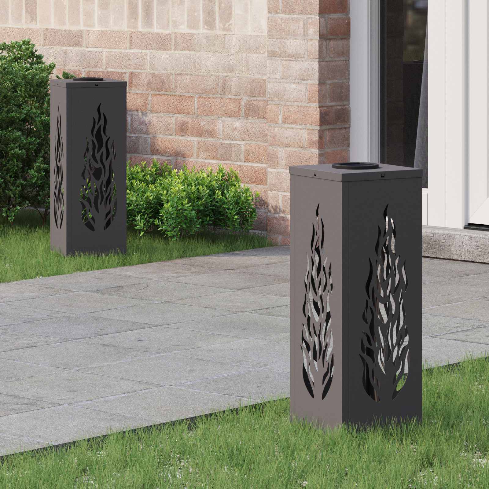 Solarna LED svjetlost za stazu 2 pcs Crna Hladno valjana čelika