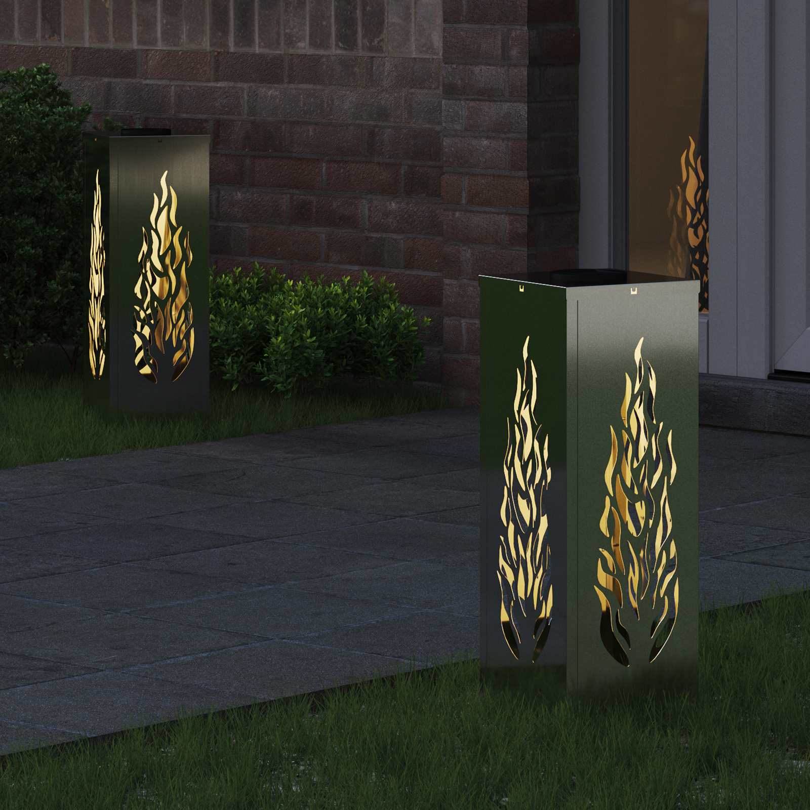 Solarna LED svjetlost za stazu 2 pcs Srebrno Cinkani čelik