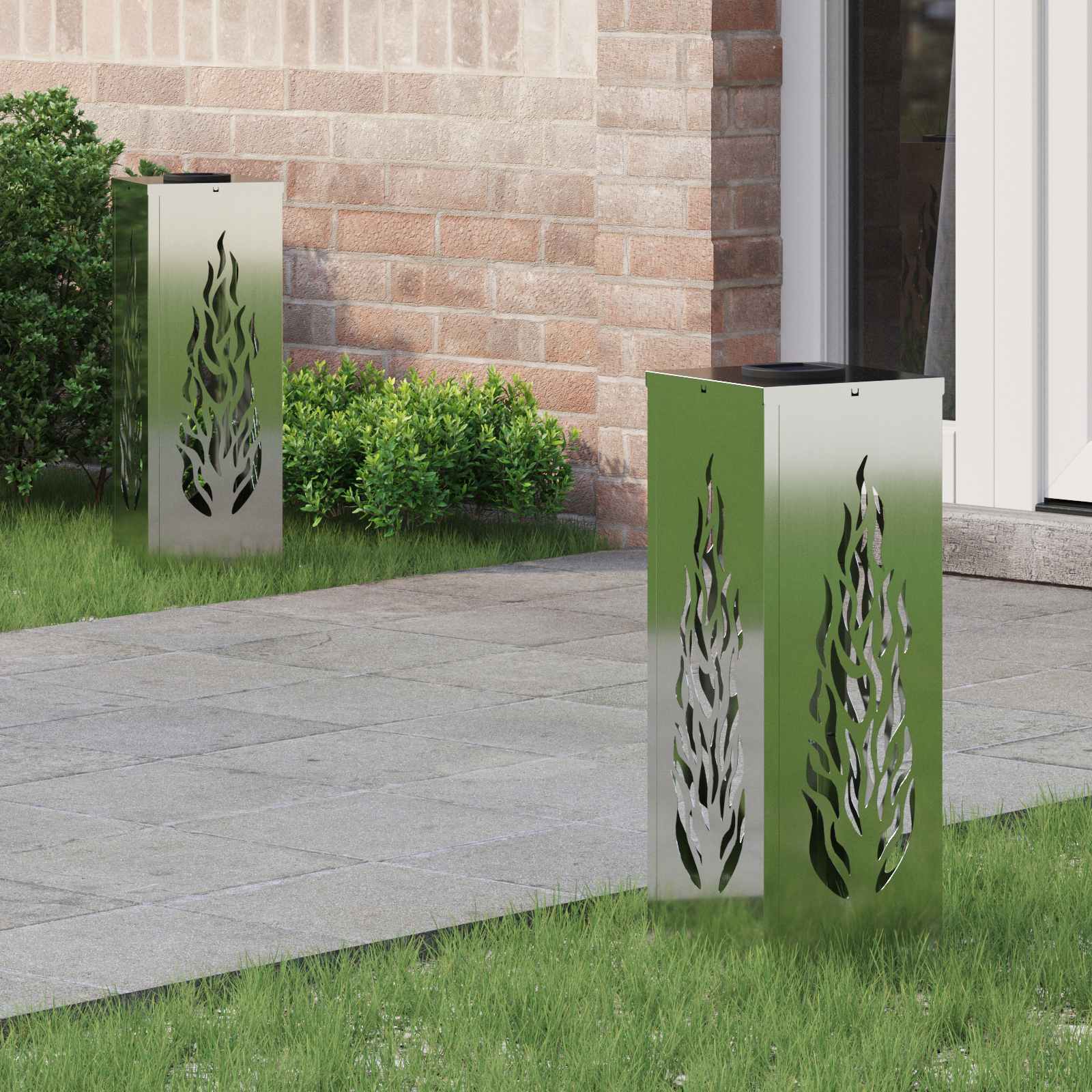 Solarna LED svjetlost za stazu 2 pcs Srebrno Cinkani čelik