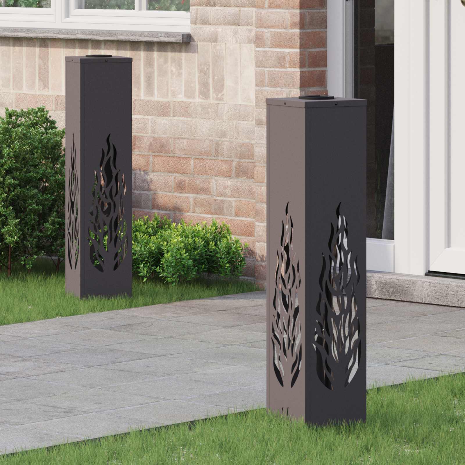 Solarna LED svjetlost za stazu 2 pcs Crna Hladno valjana čelika