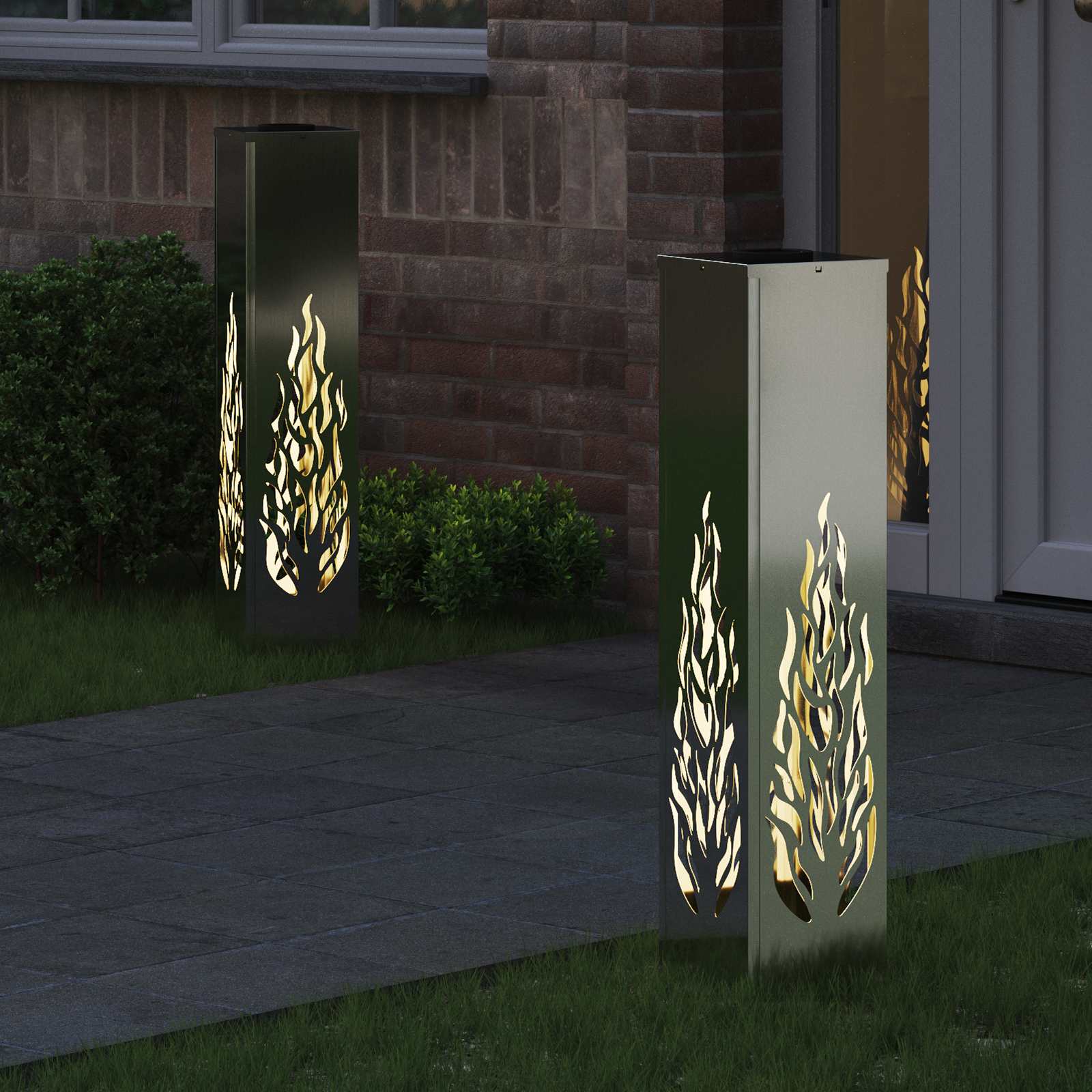 Solarna LED svjetlost za stazu 2 pcs Srebrno Cinkani čelik