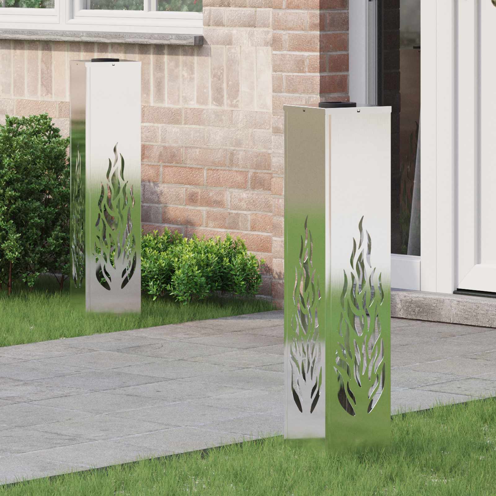 Solarna LED svjetlost za stazu 2 pcs Srebrno Cinkani čelik