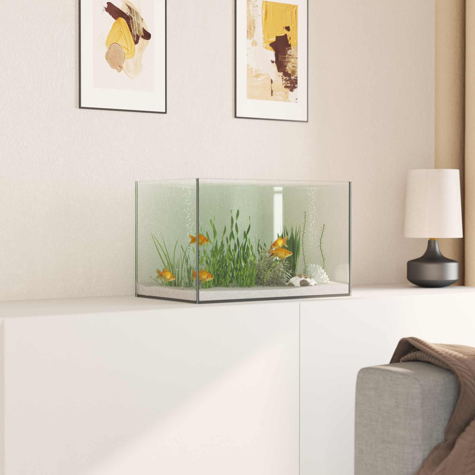 Akvarij s pohranom *Transparent*an 40 x 25 x 25 cm Stakl