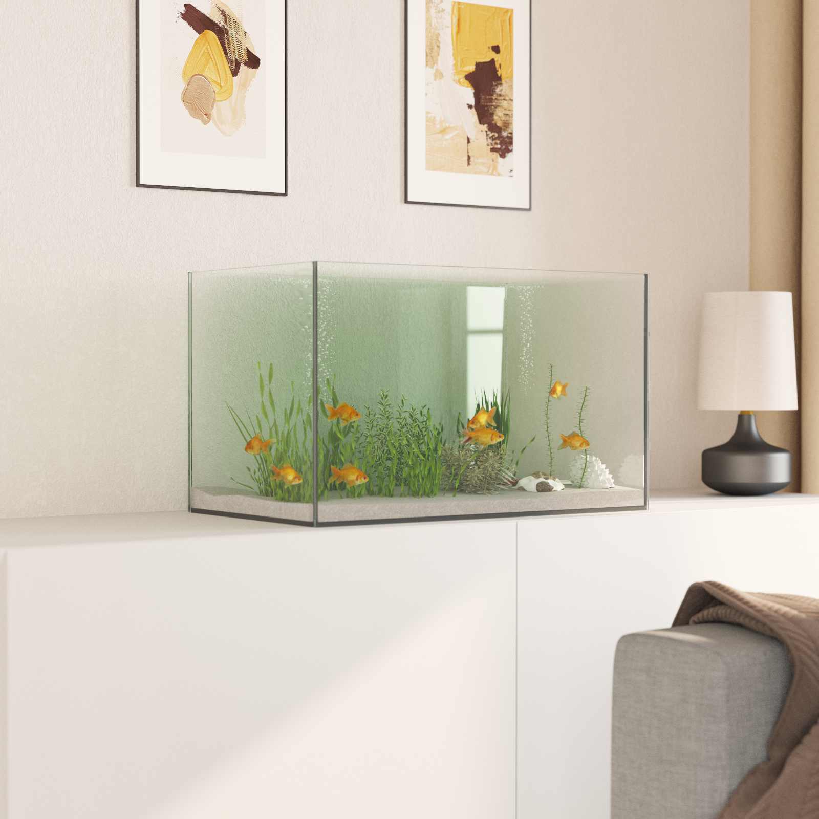 Akvarij s pohranom *Transparent*an 50 x 30 x 30 cm Stakl