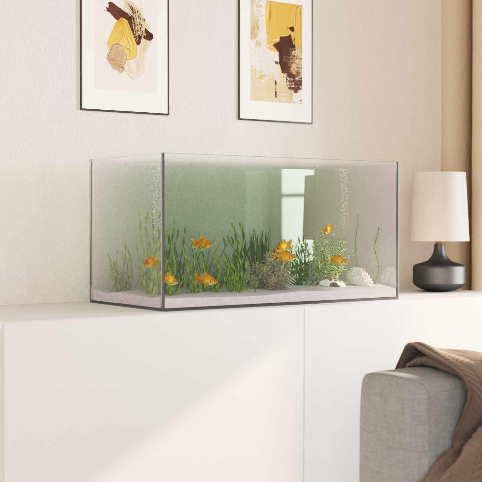Akvarij s pohranom *Transparent*an 60 x 30 x 30 cm Stakl