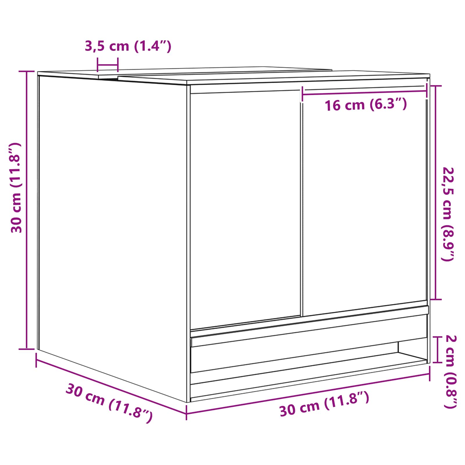 Terarij s pohranom *Transparent*an 30 x 30 x 30 cm Stakl