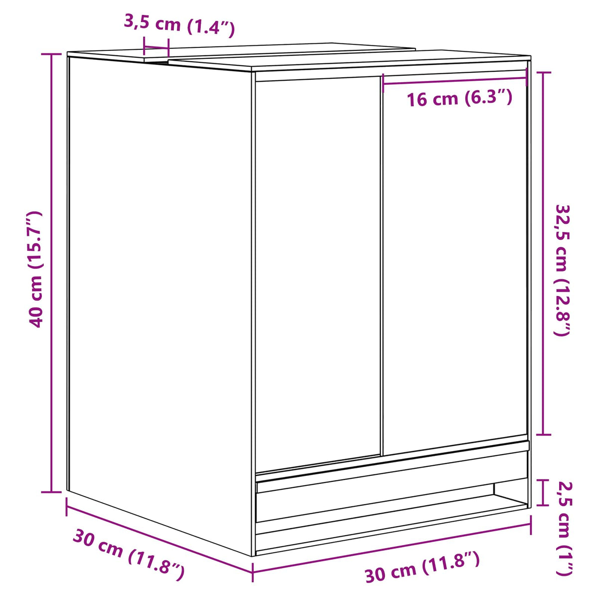 Terarij s pohranom *Transparent*an 30 x 30 x 40 cm Stakl