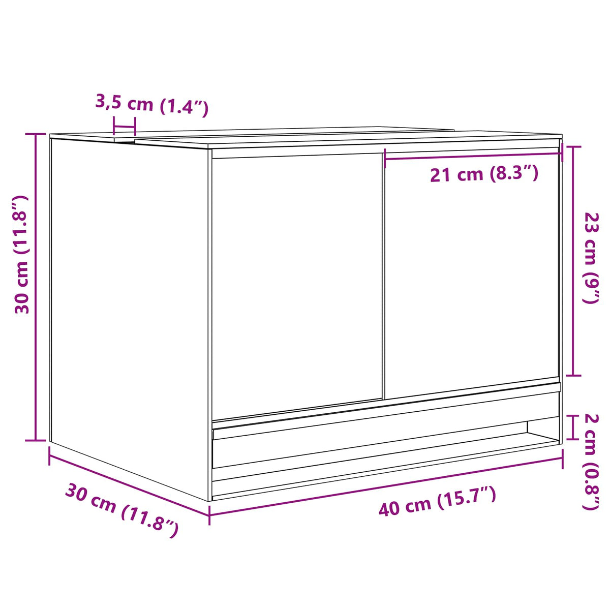 Terarij s pohranom *Transparent*an 40 x 30 x 30 cm Stakl