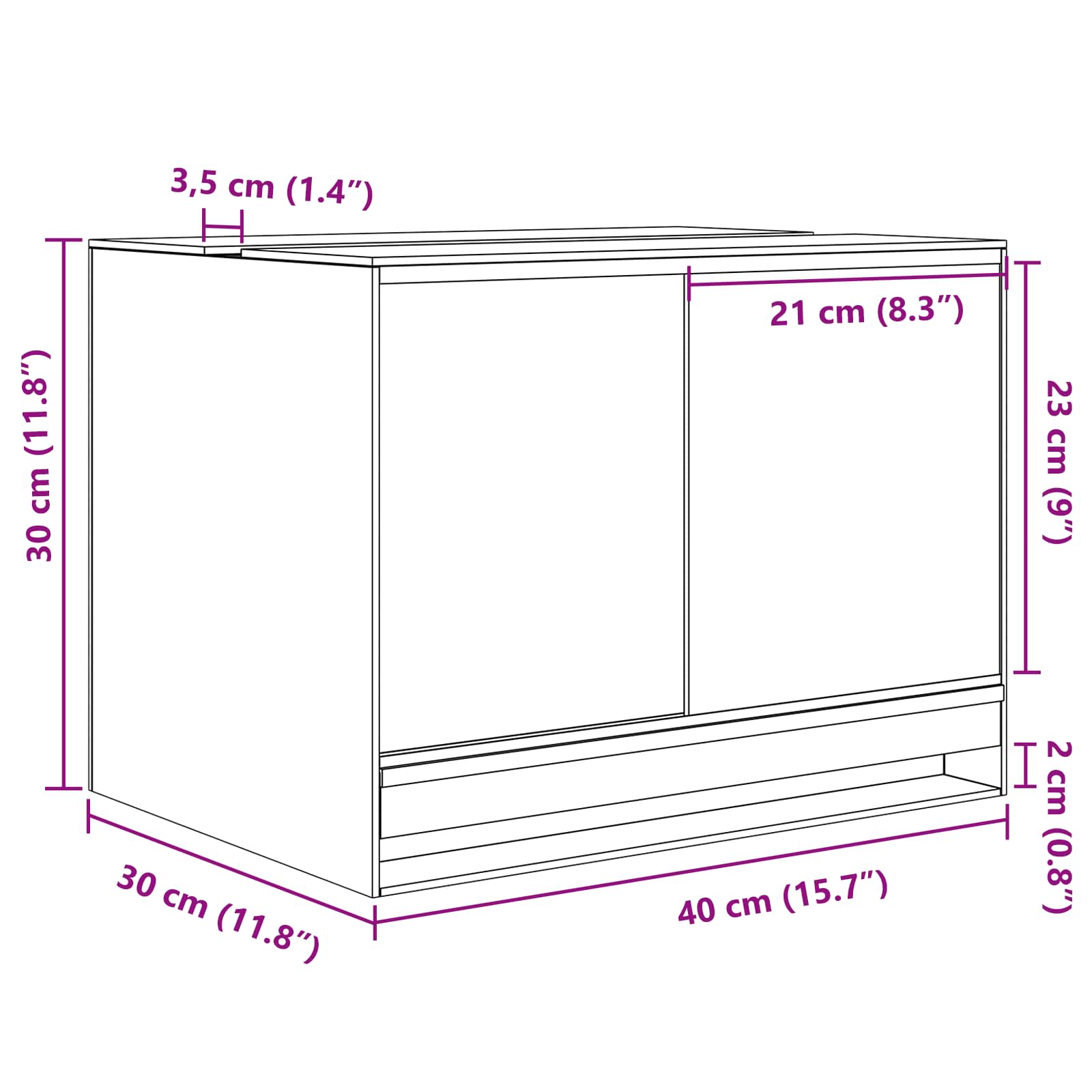 Terarij s pohranom *Transparent*an 40 x 30 x 30 cm Stakl