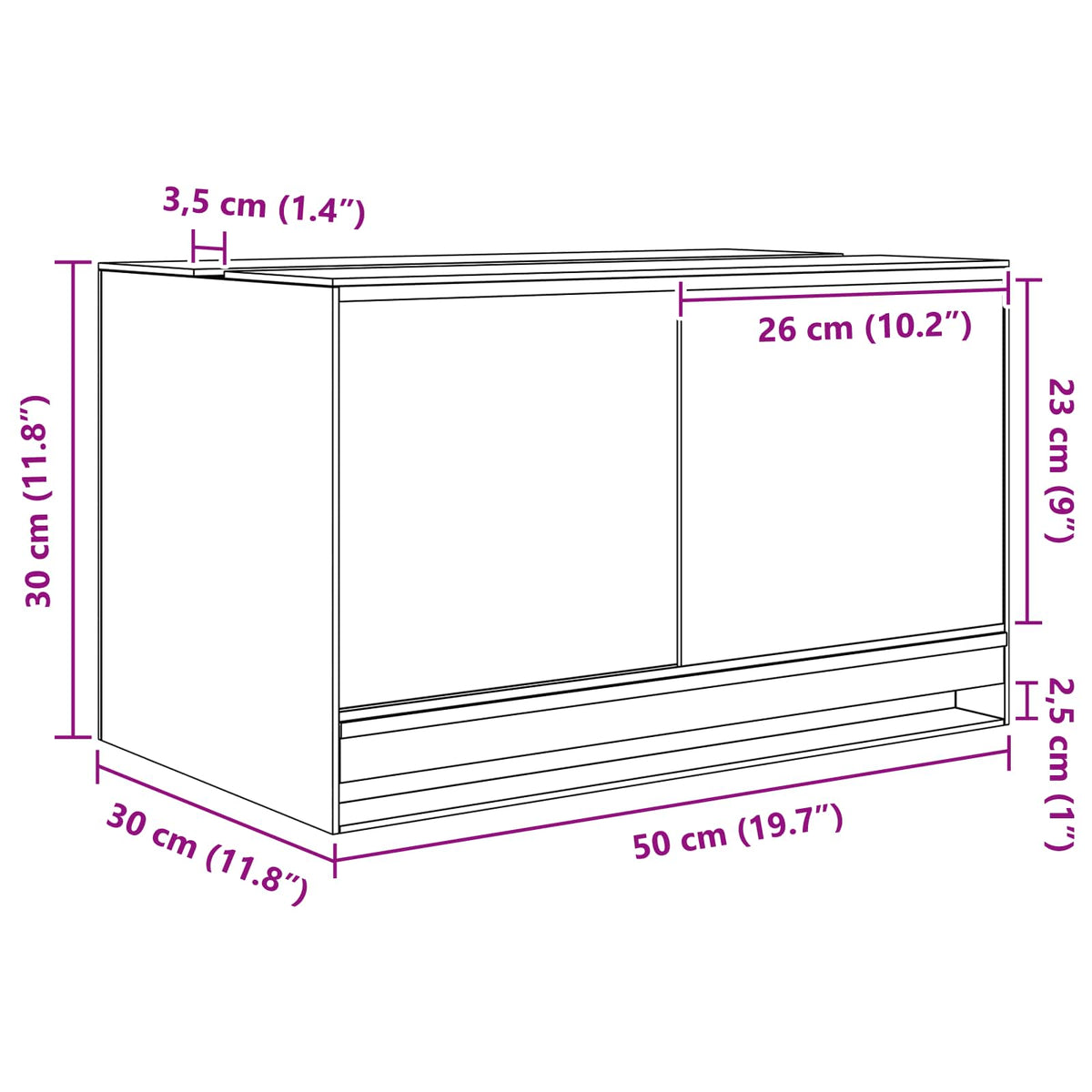 Terarij s pohranom *Transparent*an 50 x 30 x 30 cm Stakl