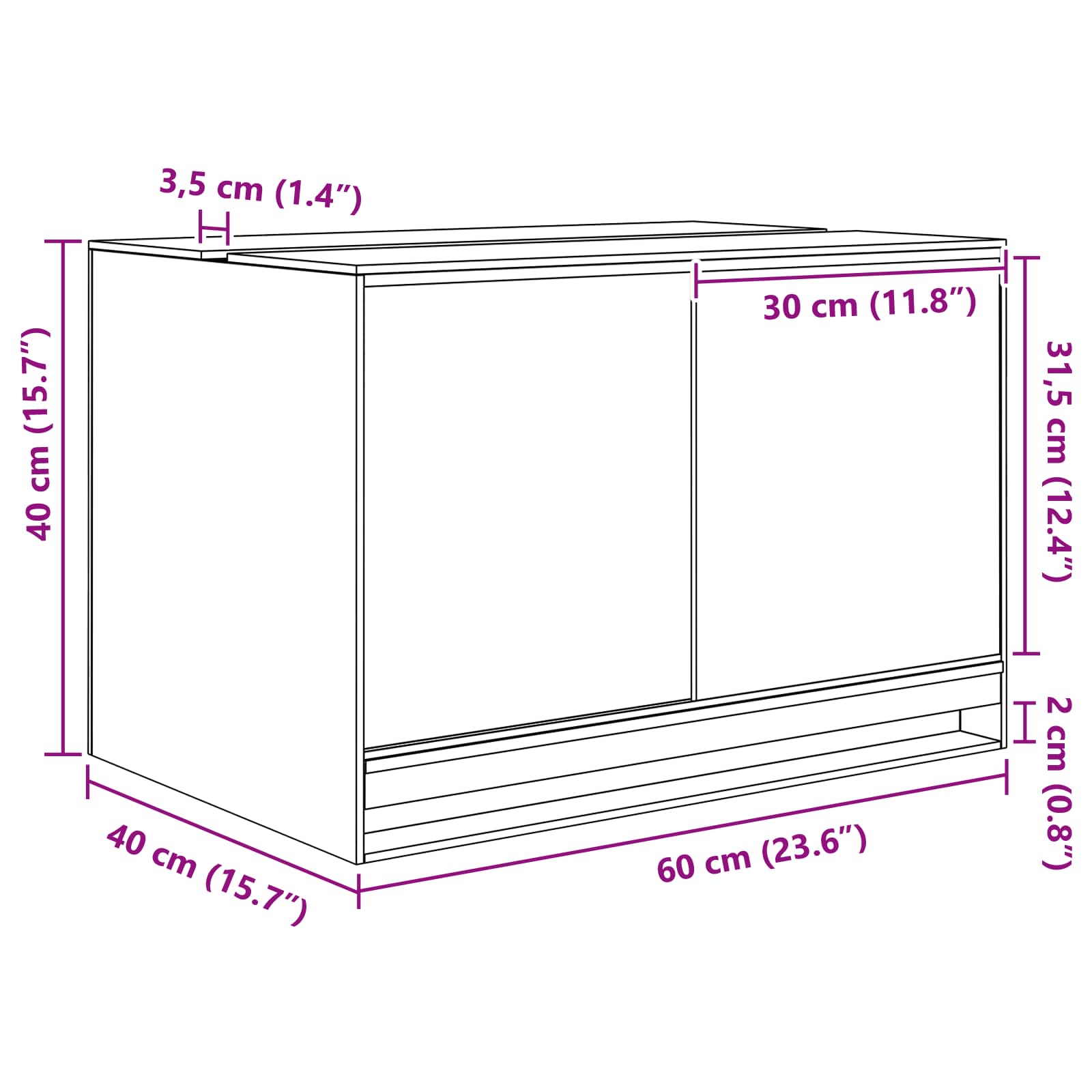 Terarij s pohranom *Transparent*an 60 x 40 x 40 cm Stakl