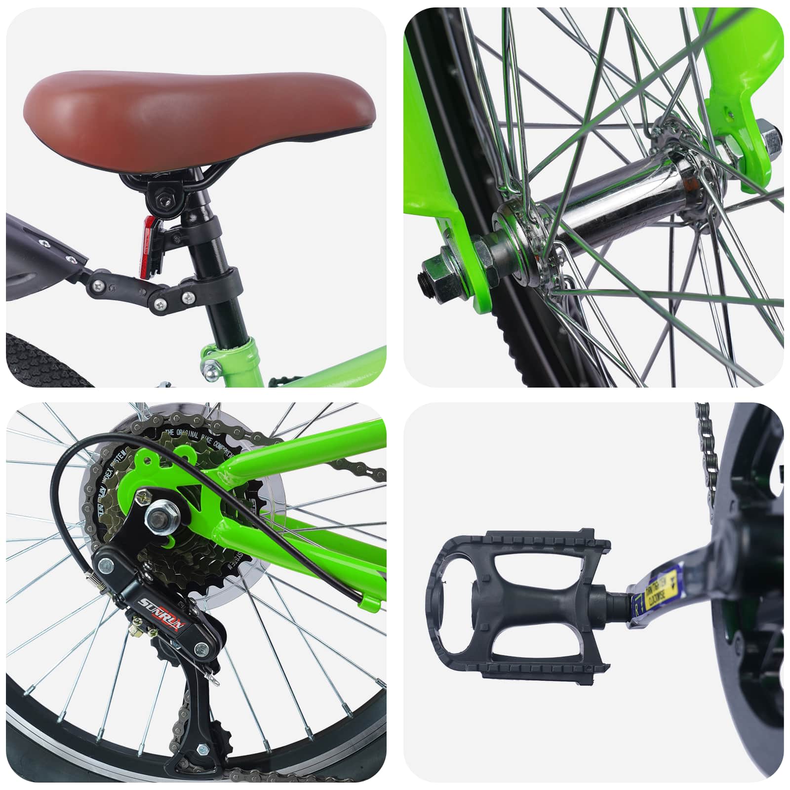 Dječji Bicikl 20 Inča 6-Speed za djecu od 6 do 11 godina Zelena