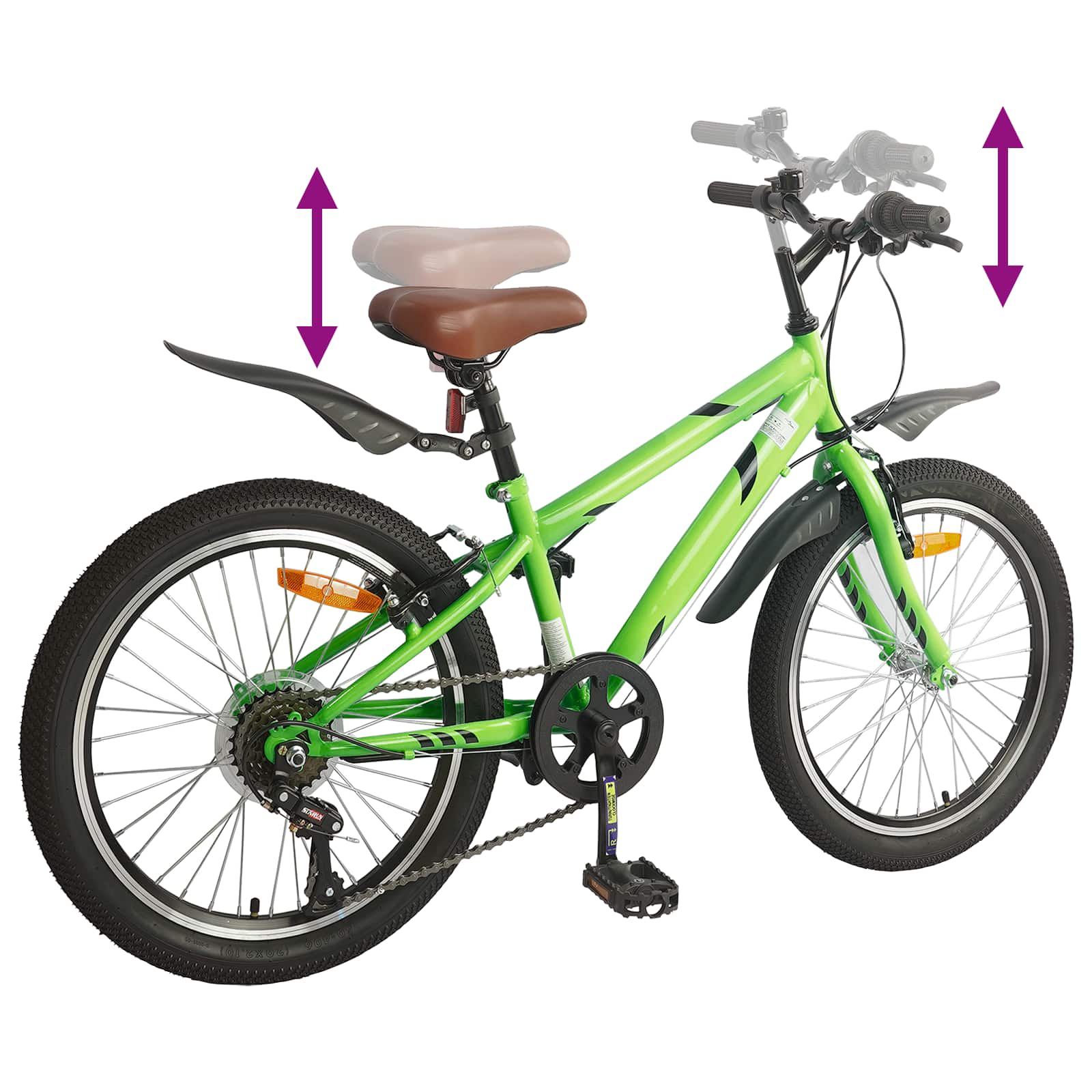 Dječji Bicikl 20 Inča 6-Speed za djecu od 6 do 11 godina Zelena