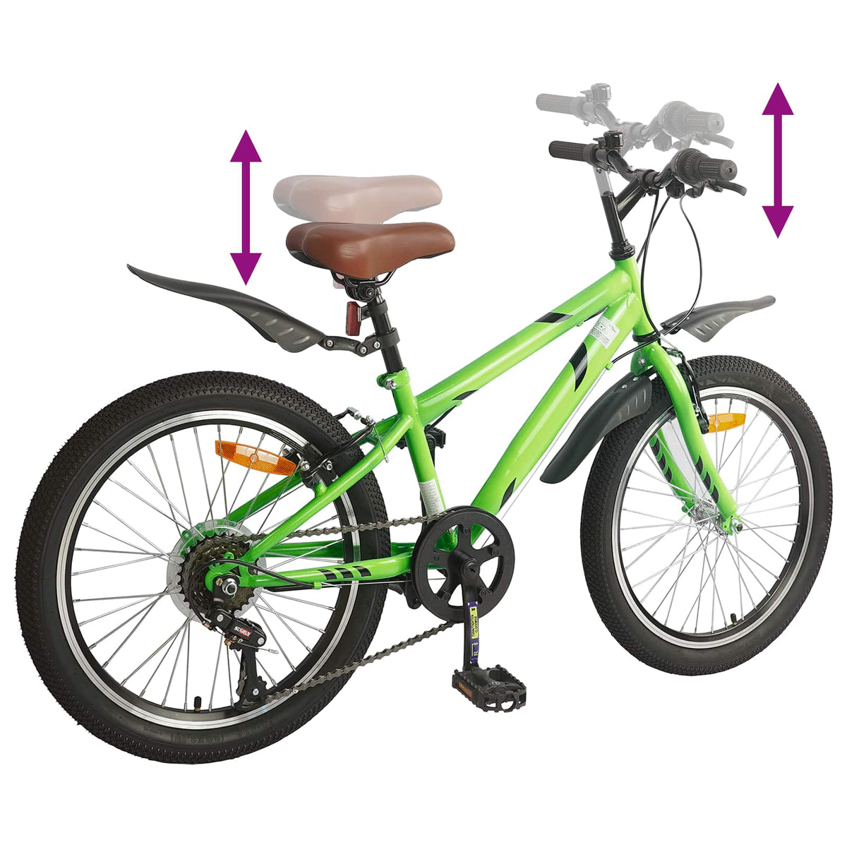 Dječji Bicikl 24 Inča 6-Speed za djecu od 8 do 12 godina Zelena