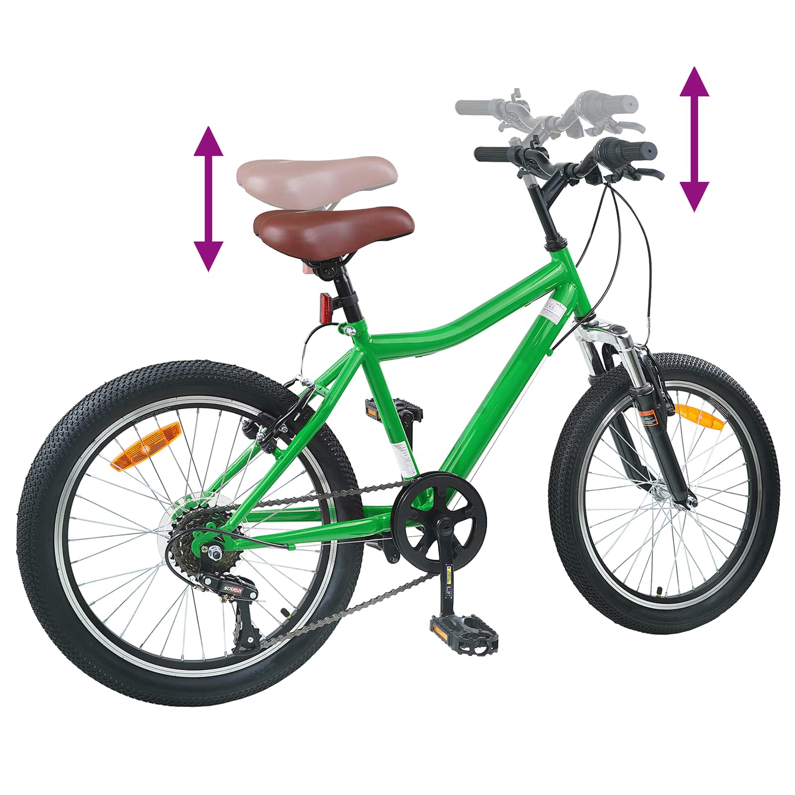 Dječji Bicikl 24 Inča 6-Speed za djecu od 8 do 12 godina Zelena