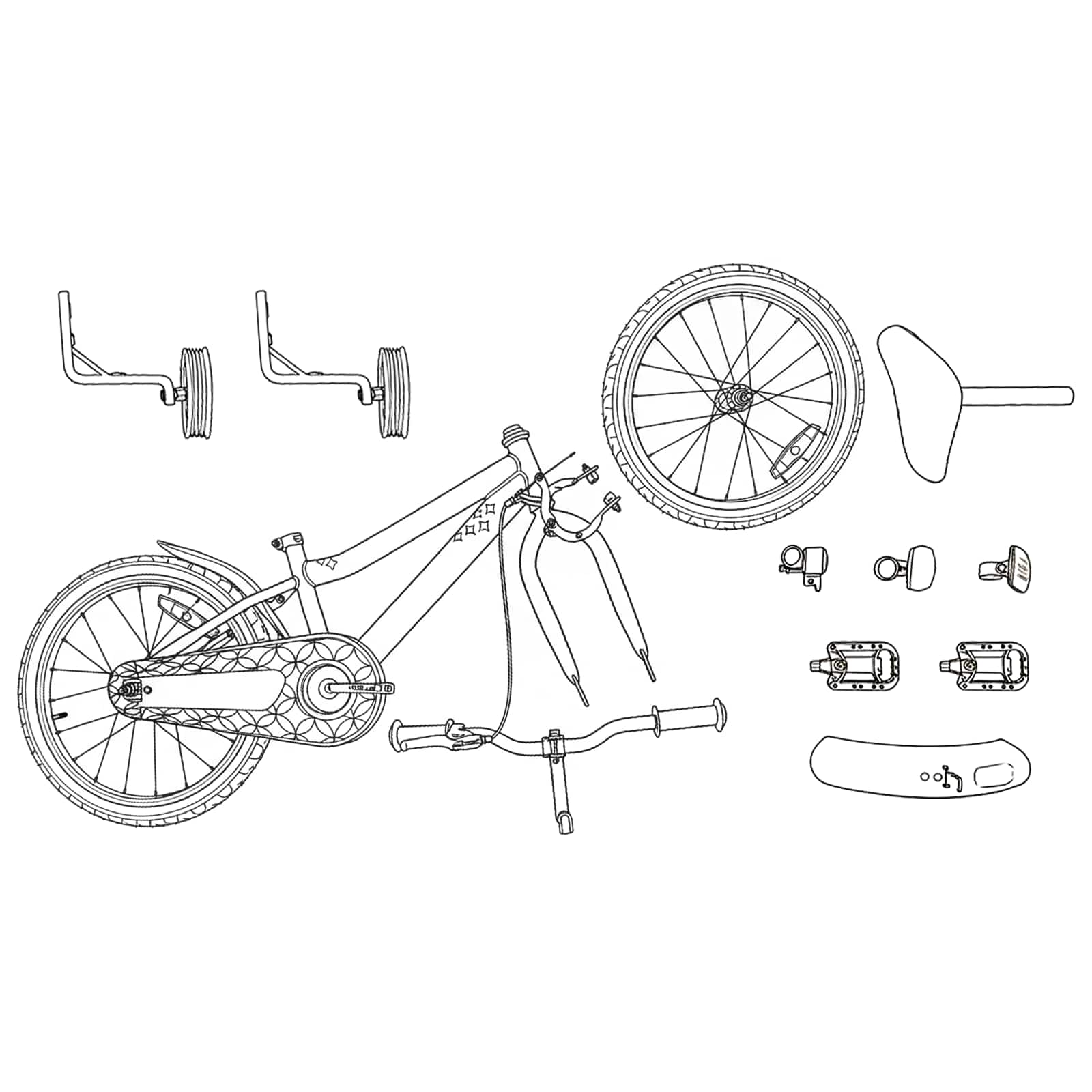 Dječji Bicikl 14 Inča za 3-5 godina Žuta