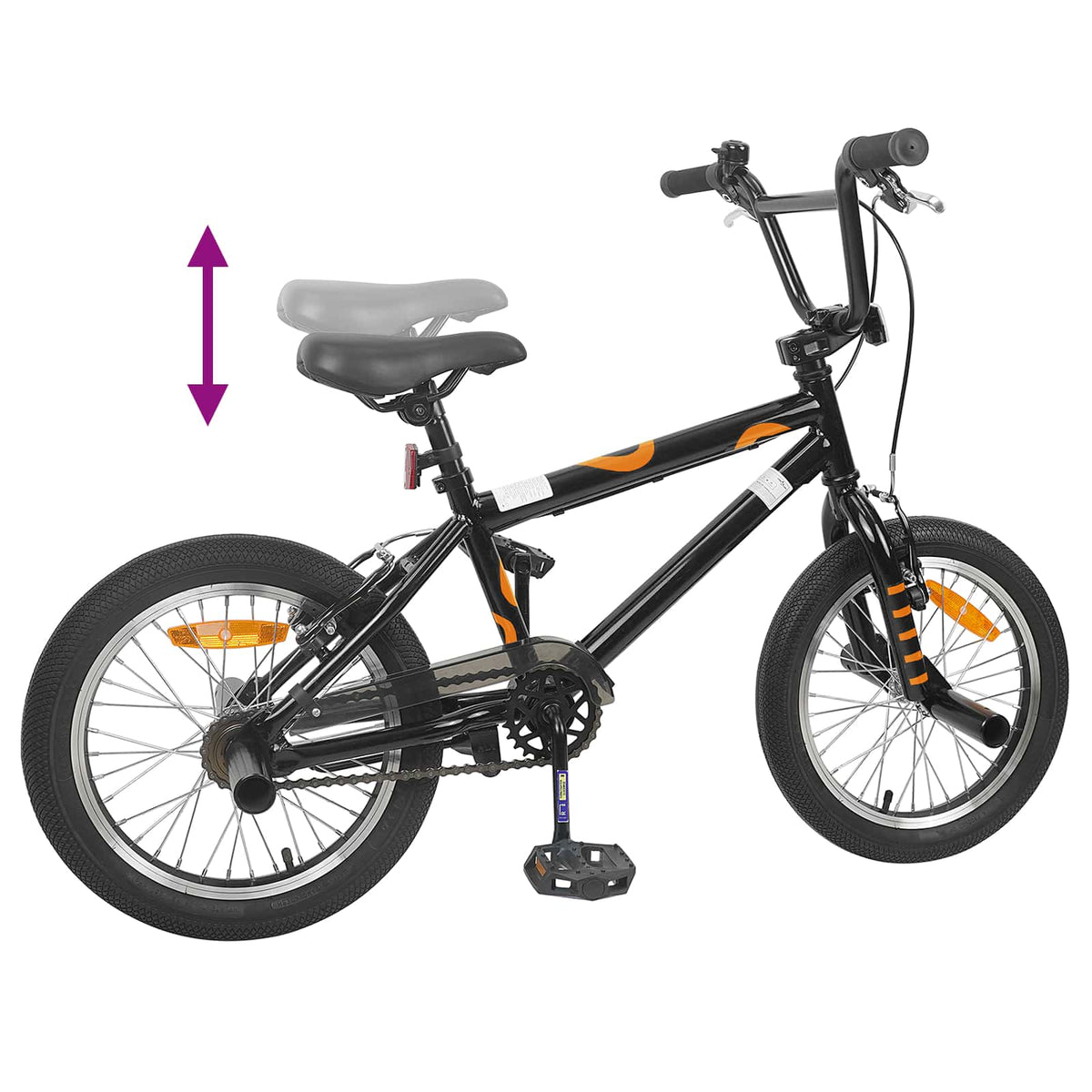 BMX Bicikl 16 Inča za 5-8 godina Crna