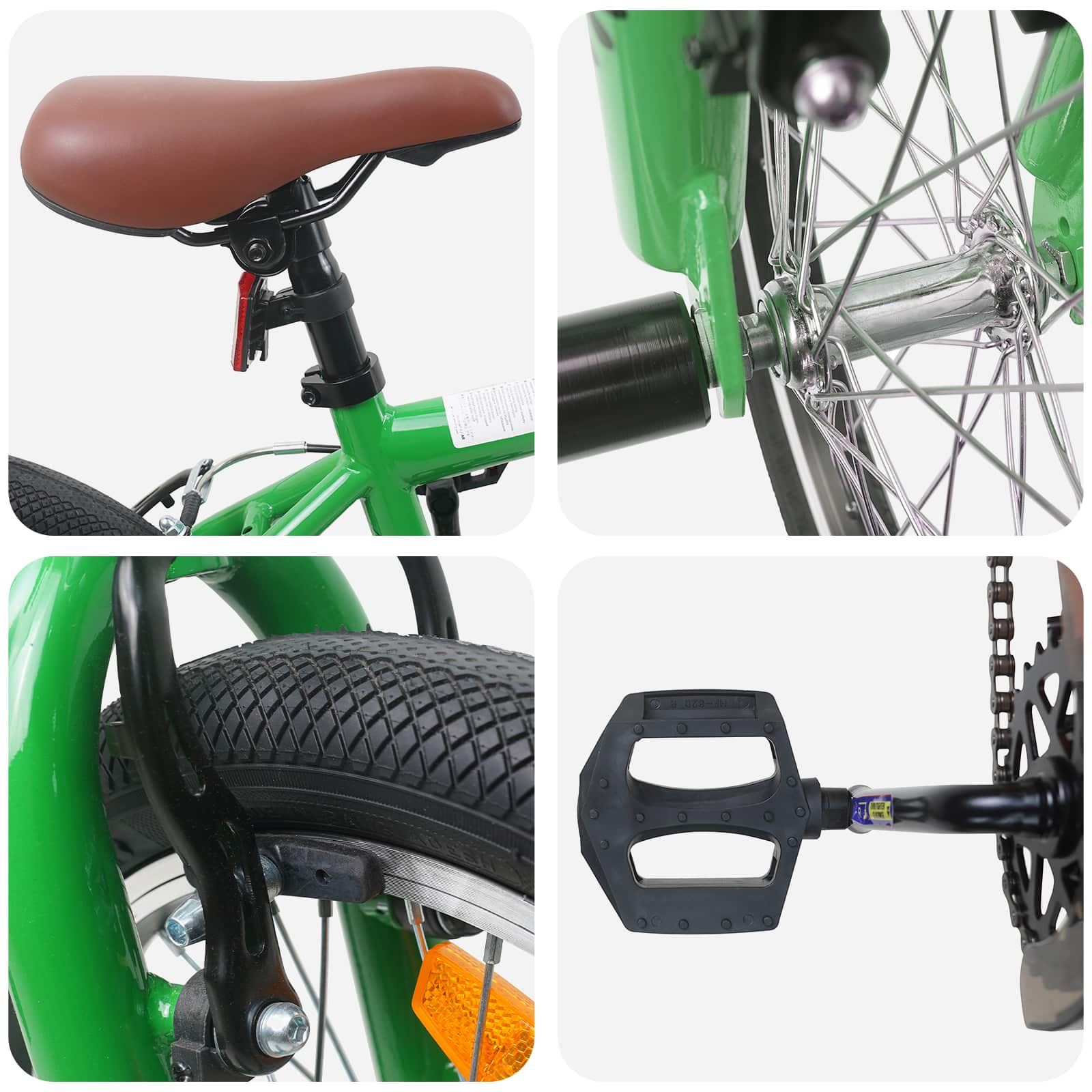 BMX Bicikl 18 Inča za djecu od 7 do 10 godina Zelena