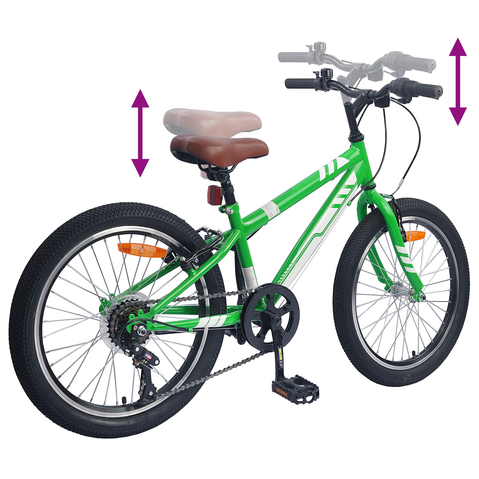 Planinski Bicikl 20 Inča 6-Speed za 5-8 godina Zelena