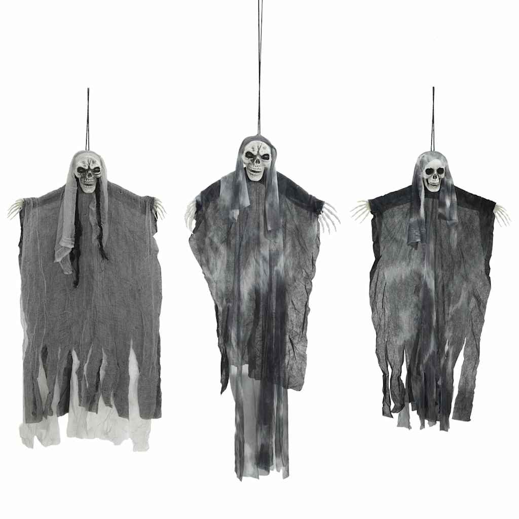 Halloween Ob Hanging Ghost 3 pcs Crna 66 x 110 cm Poliester
